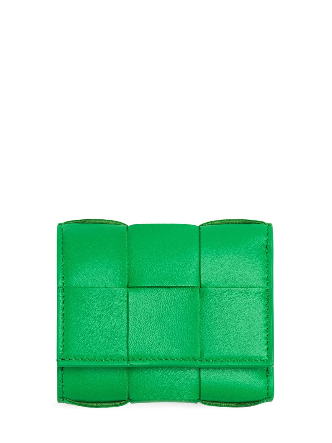 Bottega Veneta Tri-fold Leather Zip Wallet In Parakeet