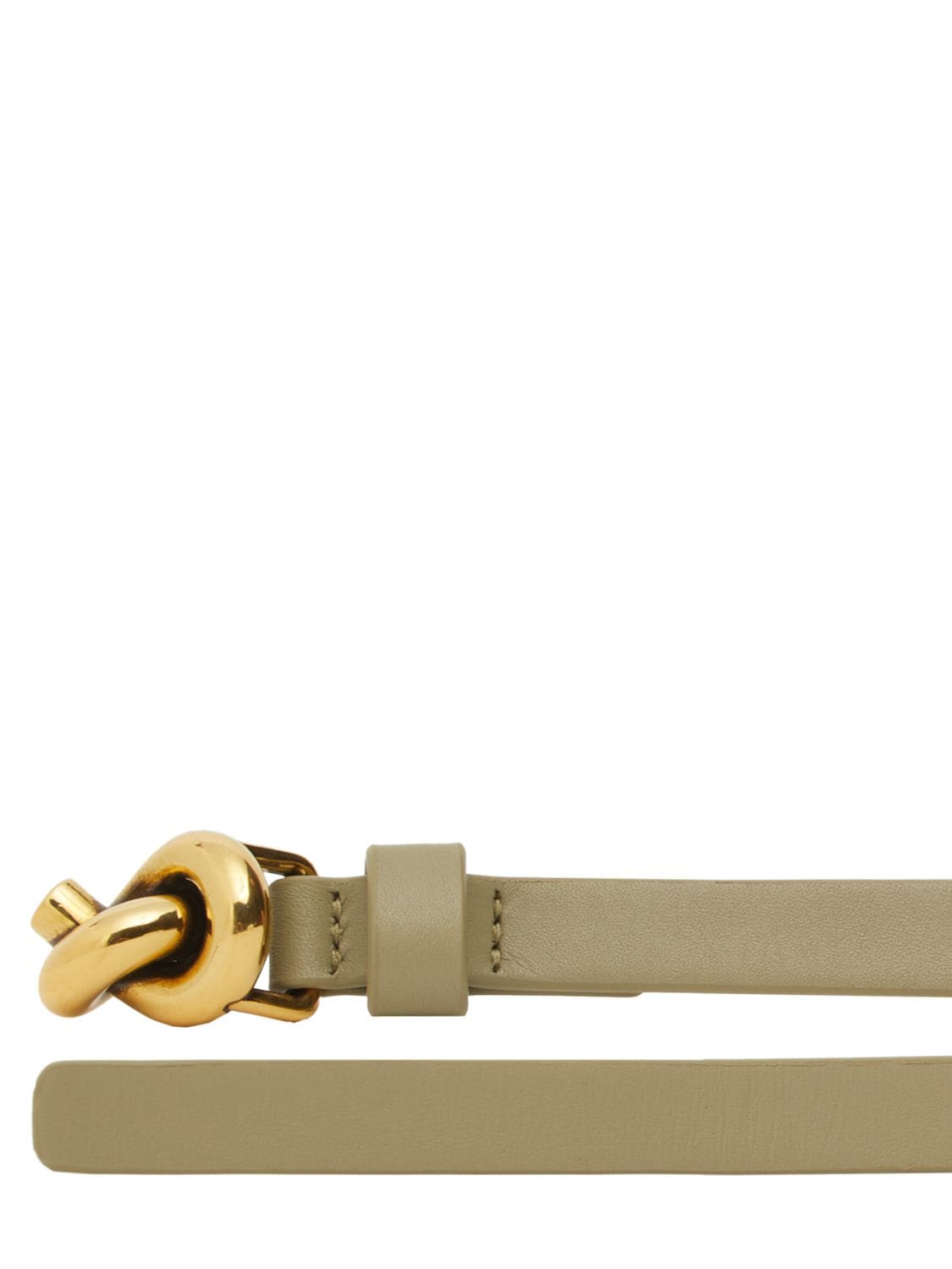 Shop Bottega Veneta 1.2cm Knot Leather Belt In Travertine