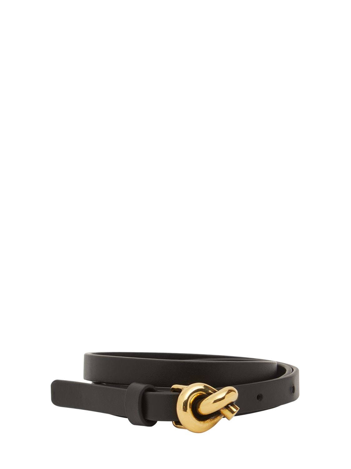 Bottega Veneta 1.2cm Knot Leather Belt In Black