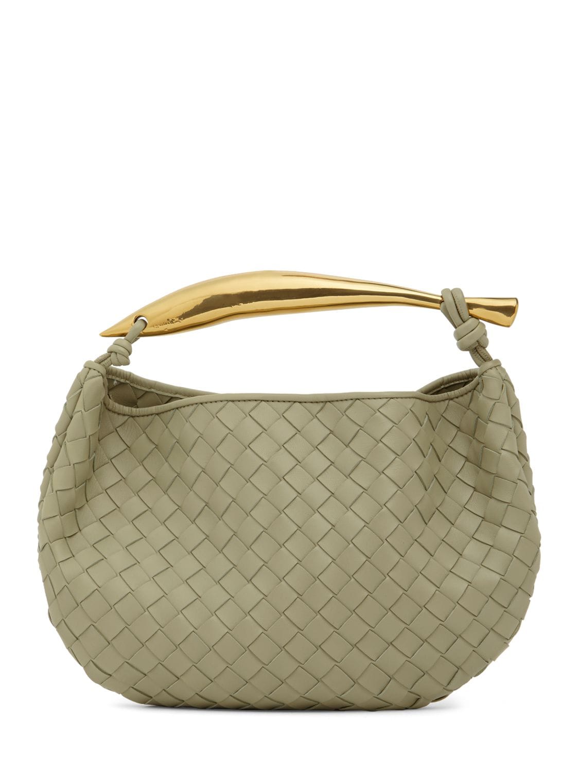 Shop Bottega Veneta Small Sardine Leather Top Handle Bag In Travertine