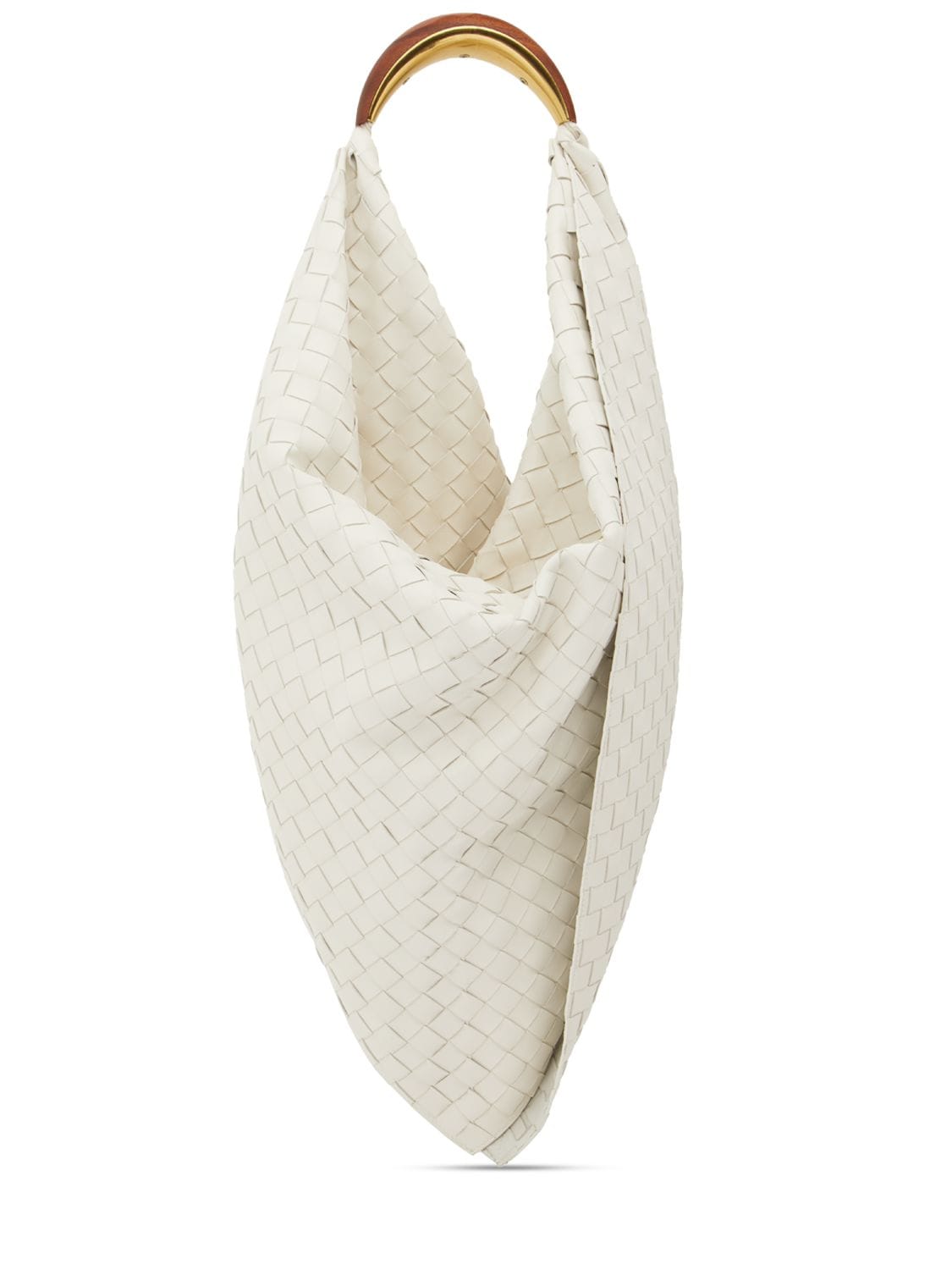 Bottega Veneta Foulard Leather Shoulder Bag In White