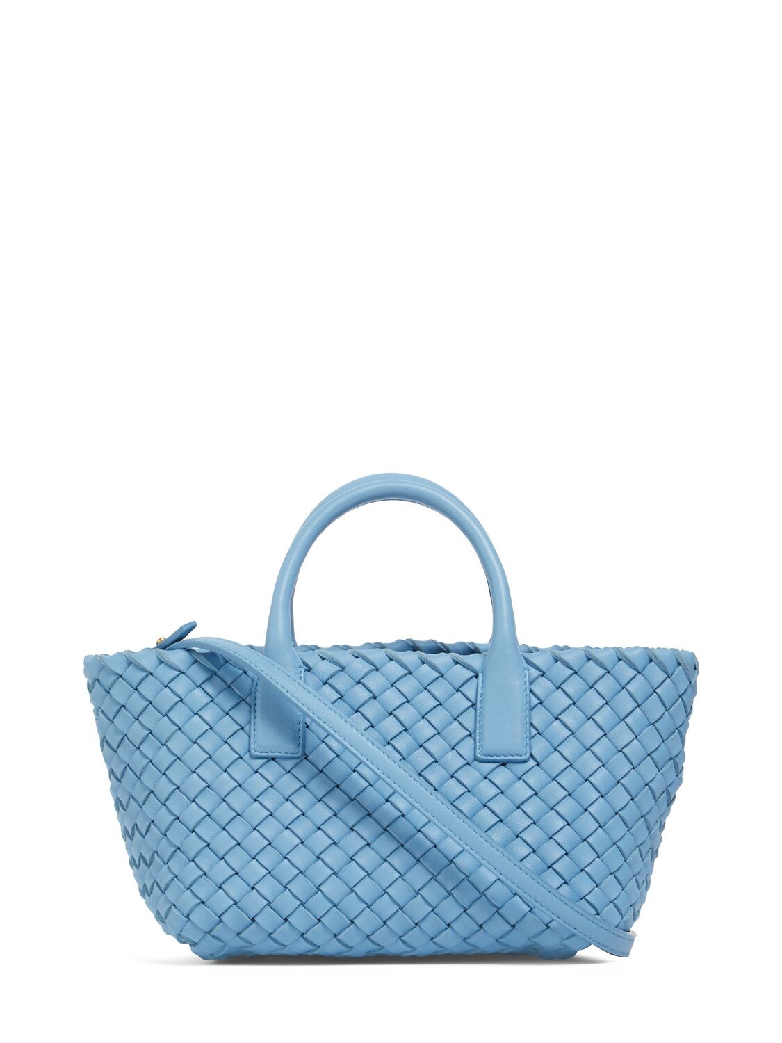 Shop Bottega Veneta Mini Cabat Leather Top Handle Bag In Windswept