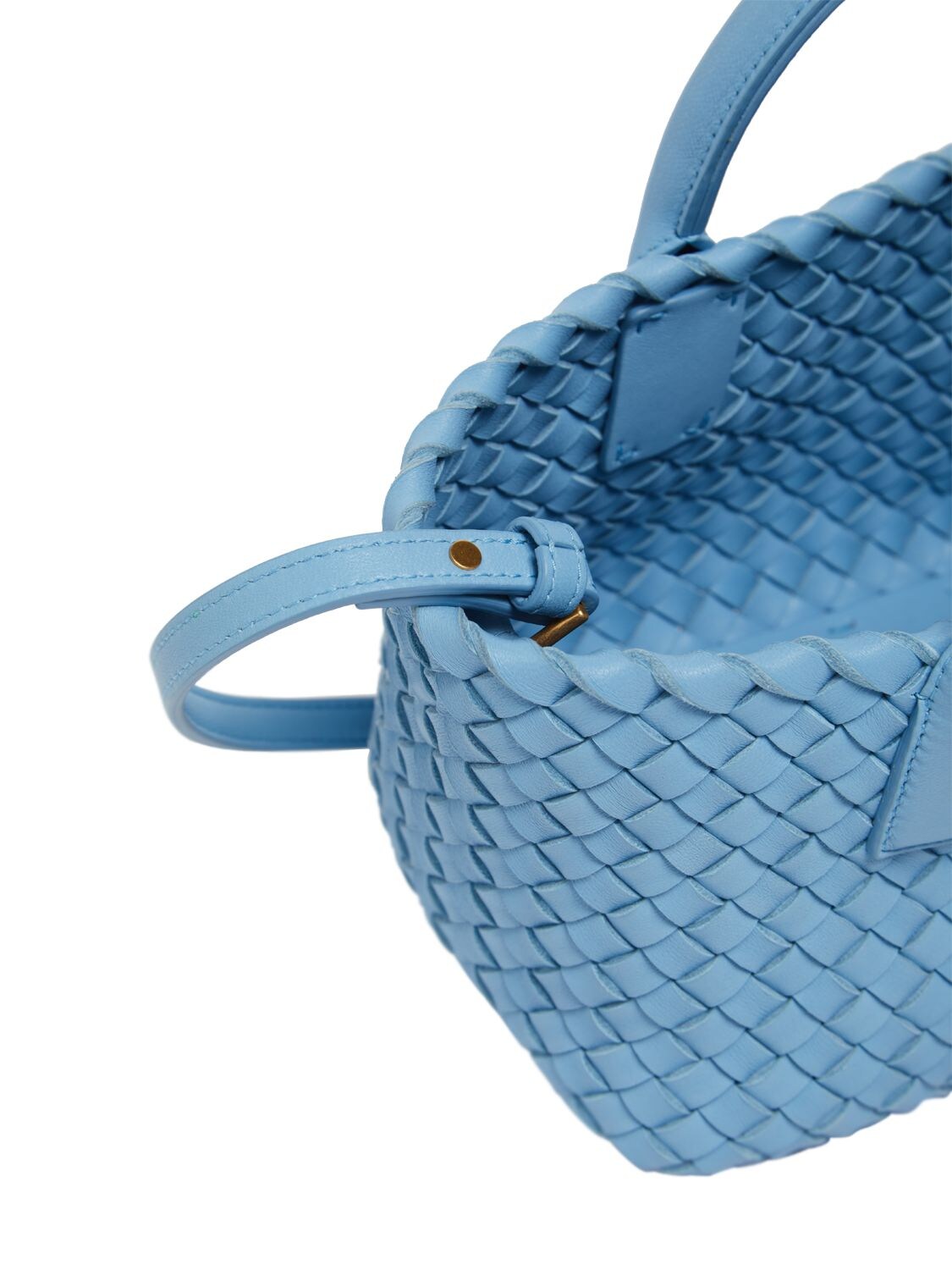 Shop Bottega Veneta Mini Cabat Leather Top Handle Bag In Windswept