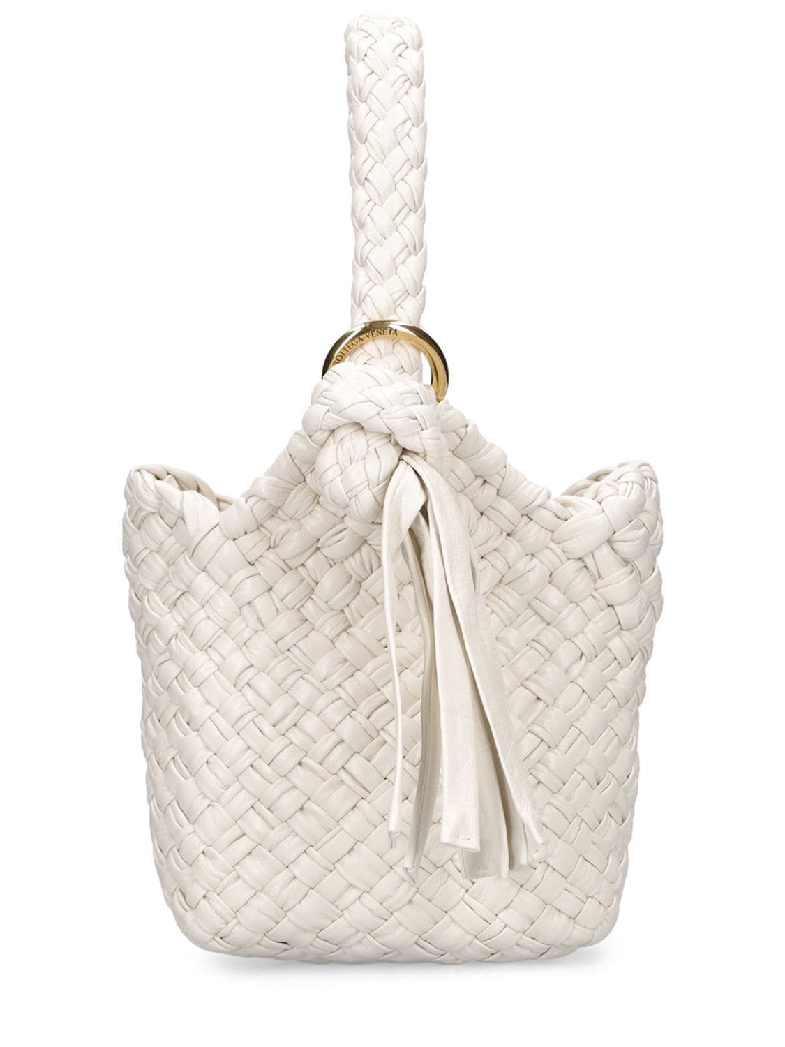 Bottega Veneta Piero Leather Bucket Bag In White