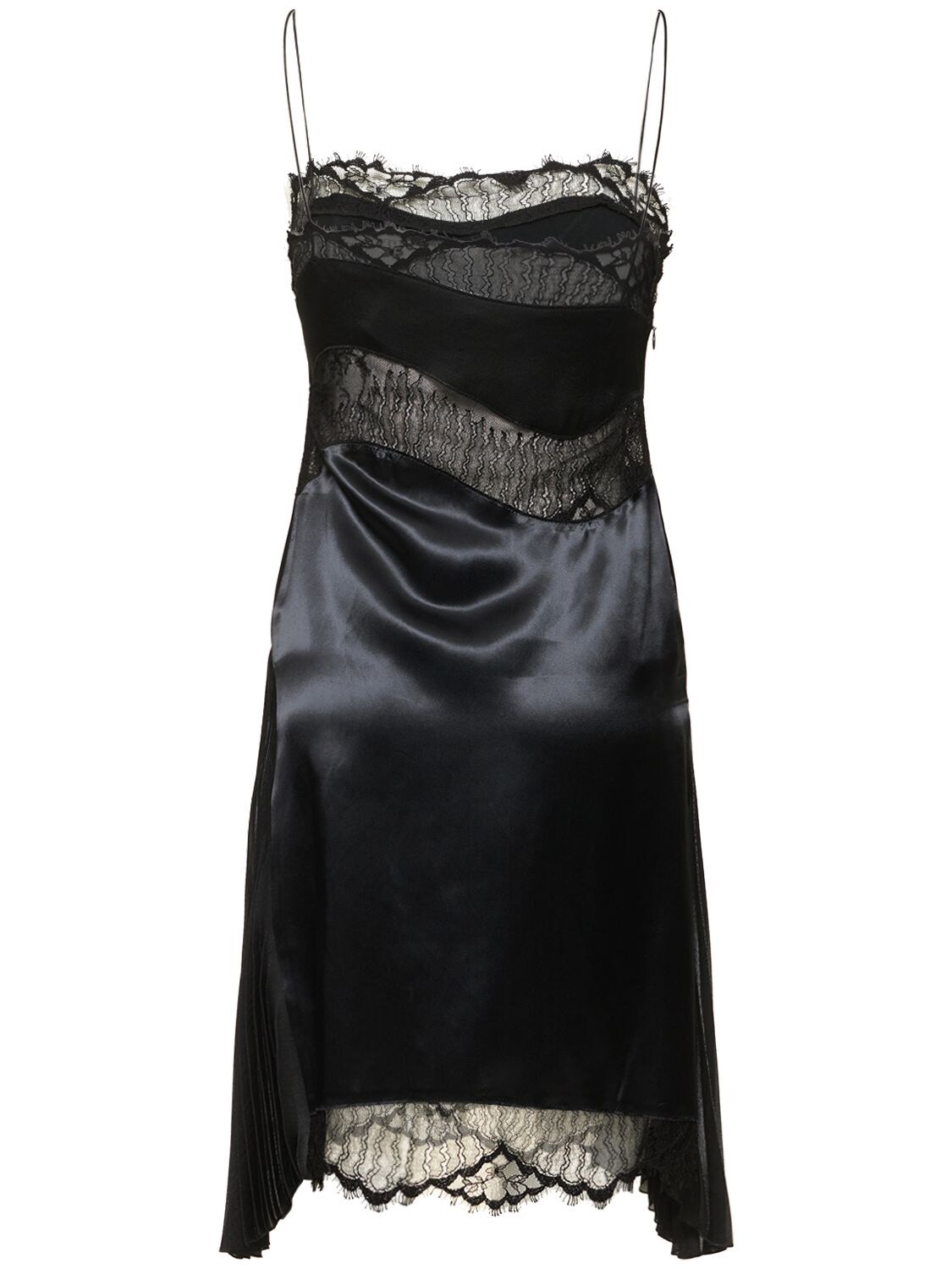 VICTORIA BECKHAM LACE & SATIN MINI DRESS 