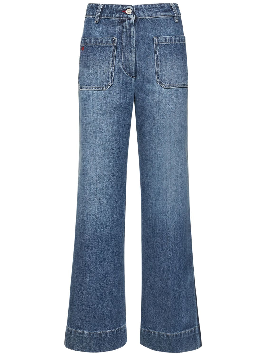 VICTORIA BECKHAM ALINA FLARE COTTON DENIM JEANS