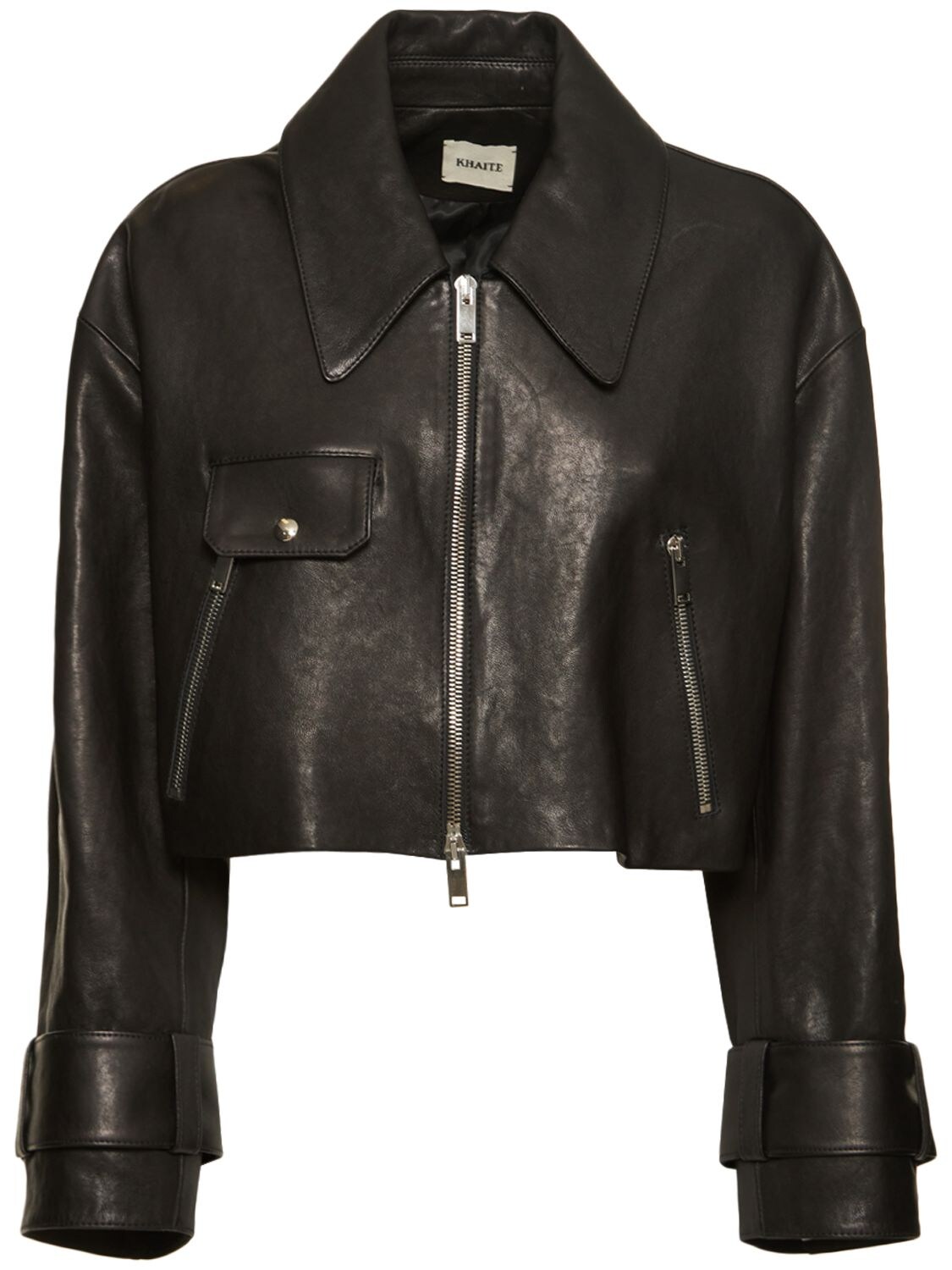 Khaite Flinn Leather Jacket In Black