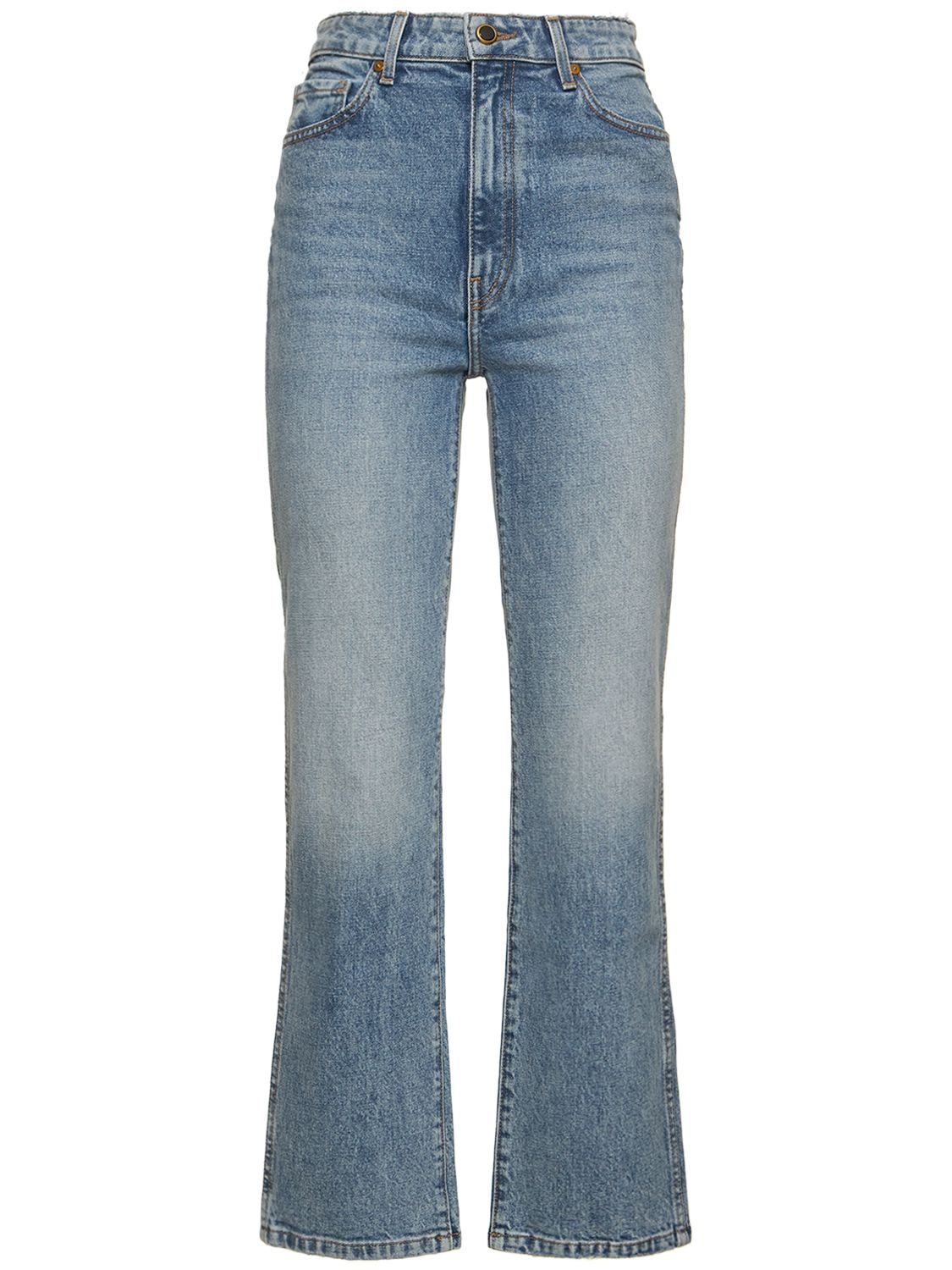 Image of Abigail Straight Cotton Denim Jeans