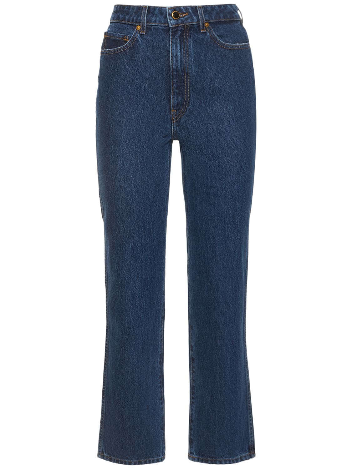 Khaite Abigail High Rise Straight Jeans In Blue