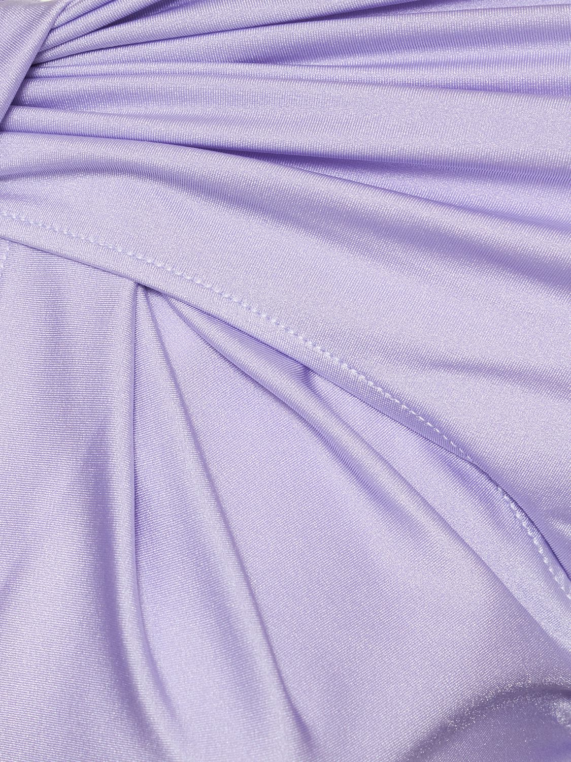 Shop Coperni Twisted Cutout Jersey Mini Dress In Lilac