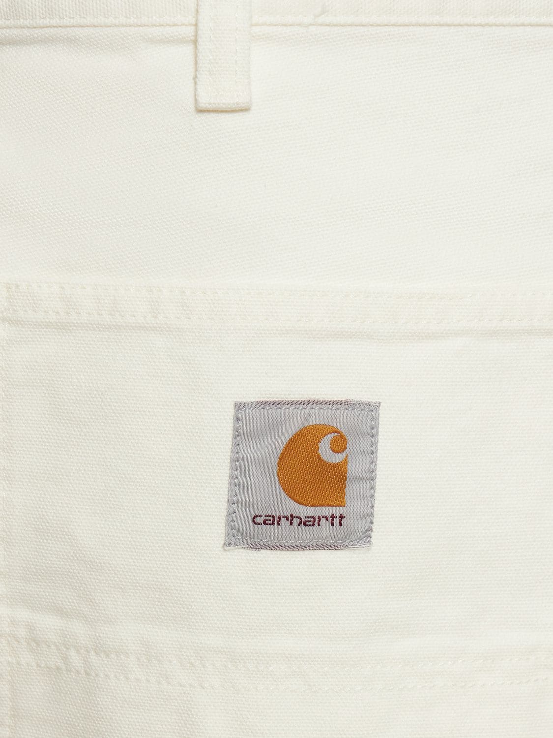 Shop Carhartt Single Knee Organic Cotton Pants In Wax Stonewashed