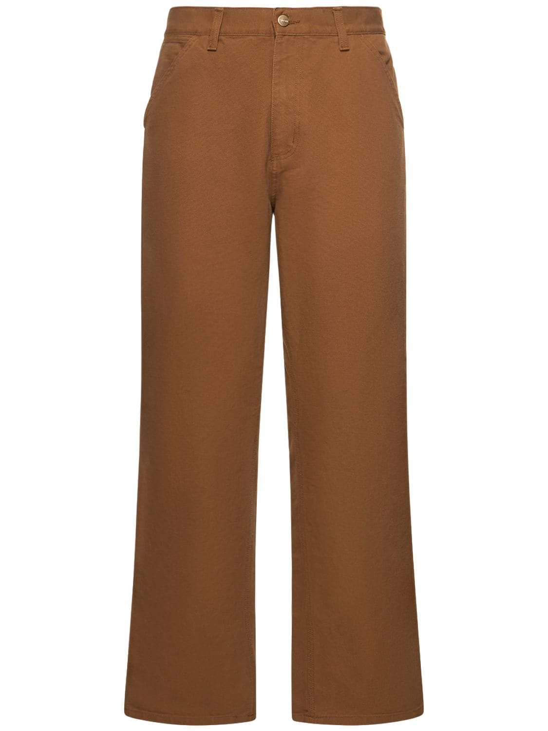 Shop Carhartt Single Knee Organic Cotton Pants In Hamilton Brown
