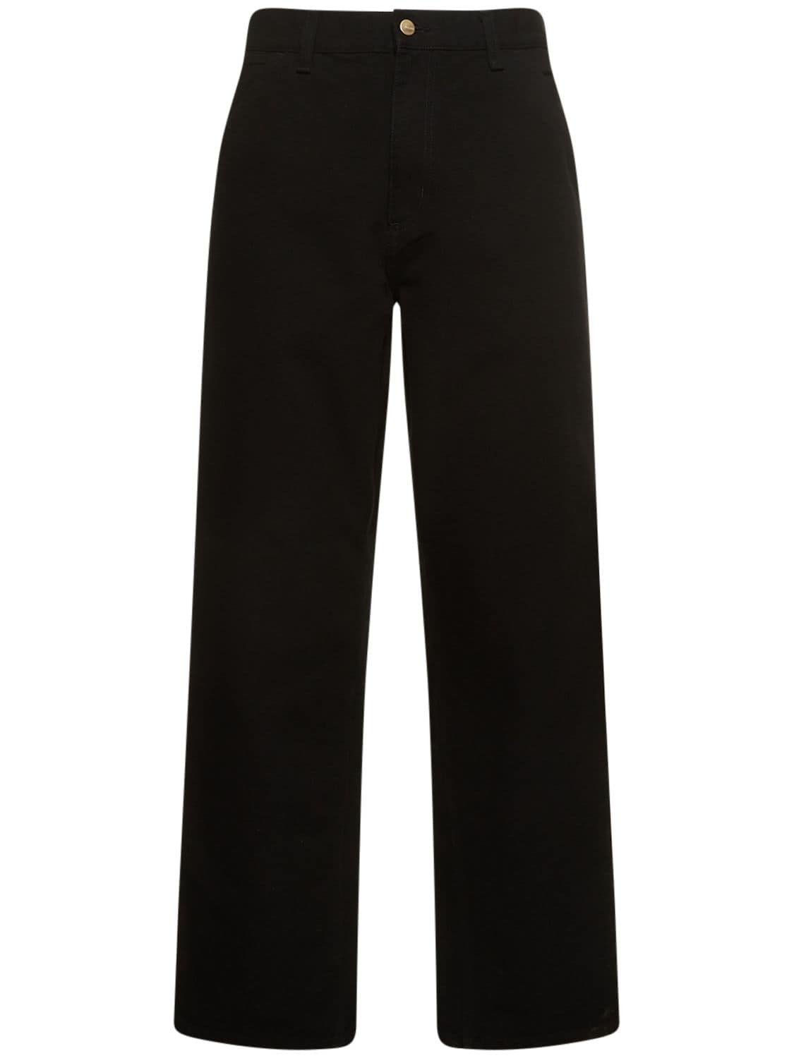 Carhartt Single Knee Organic Cotton Trousers In Rinsed Black