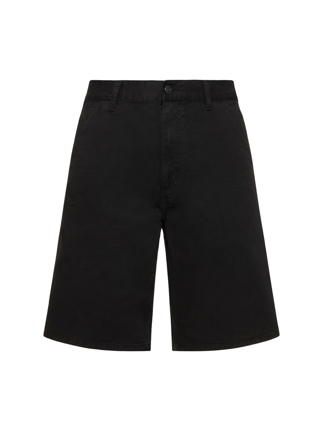 Carhartt Single Knee Cotton Shorts In Dyed Black