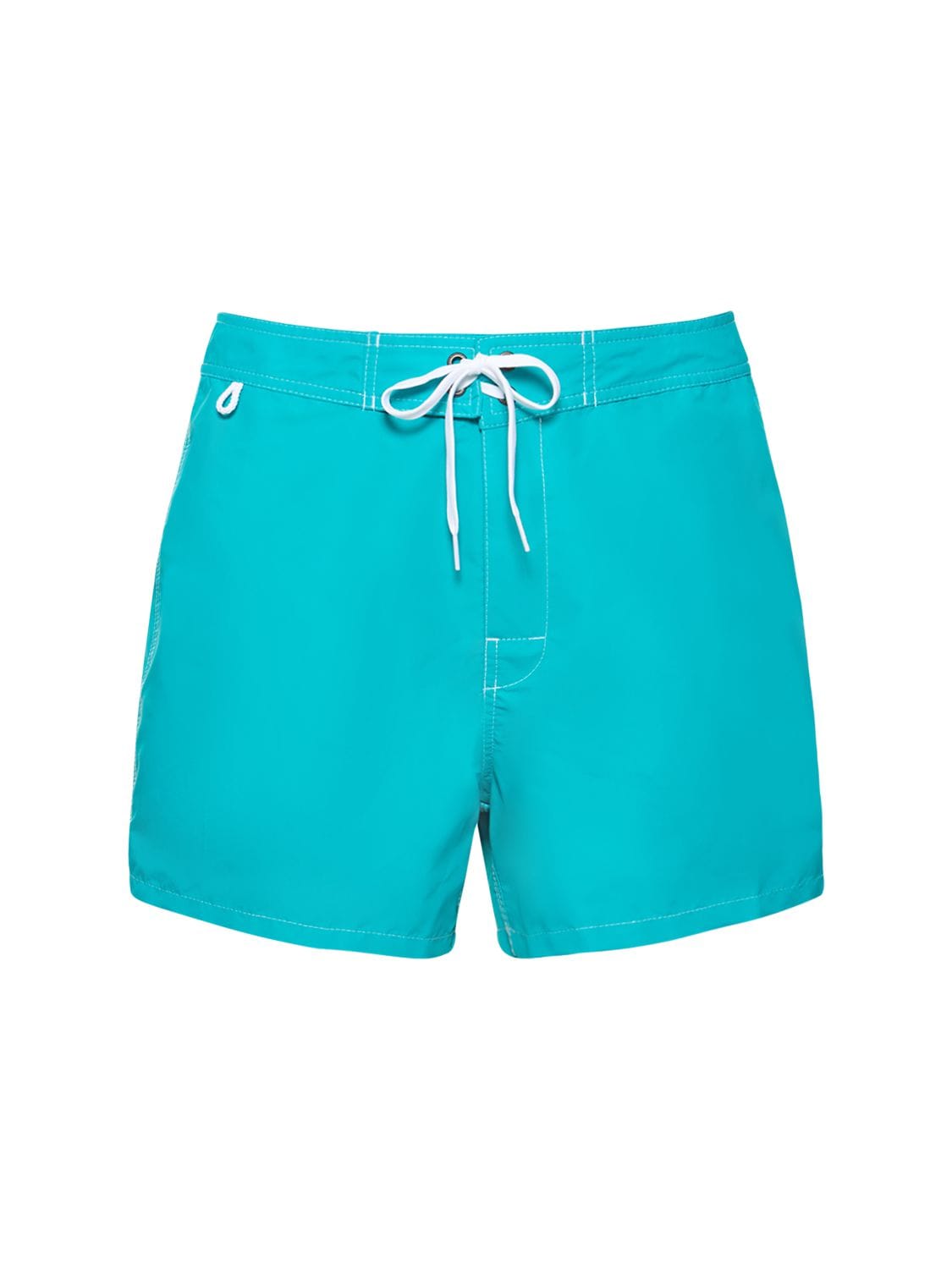 Sundek Fixed Waist Logo Nylon Swim Shorts In Blue Grass