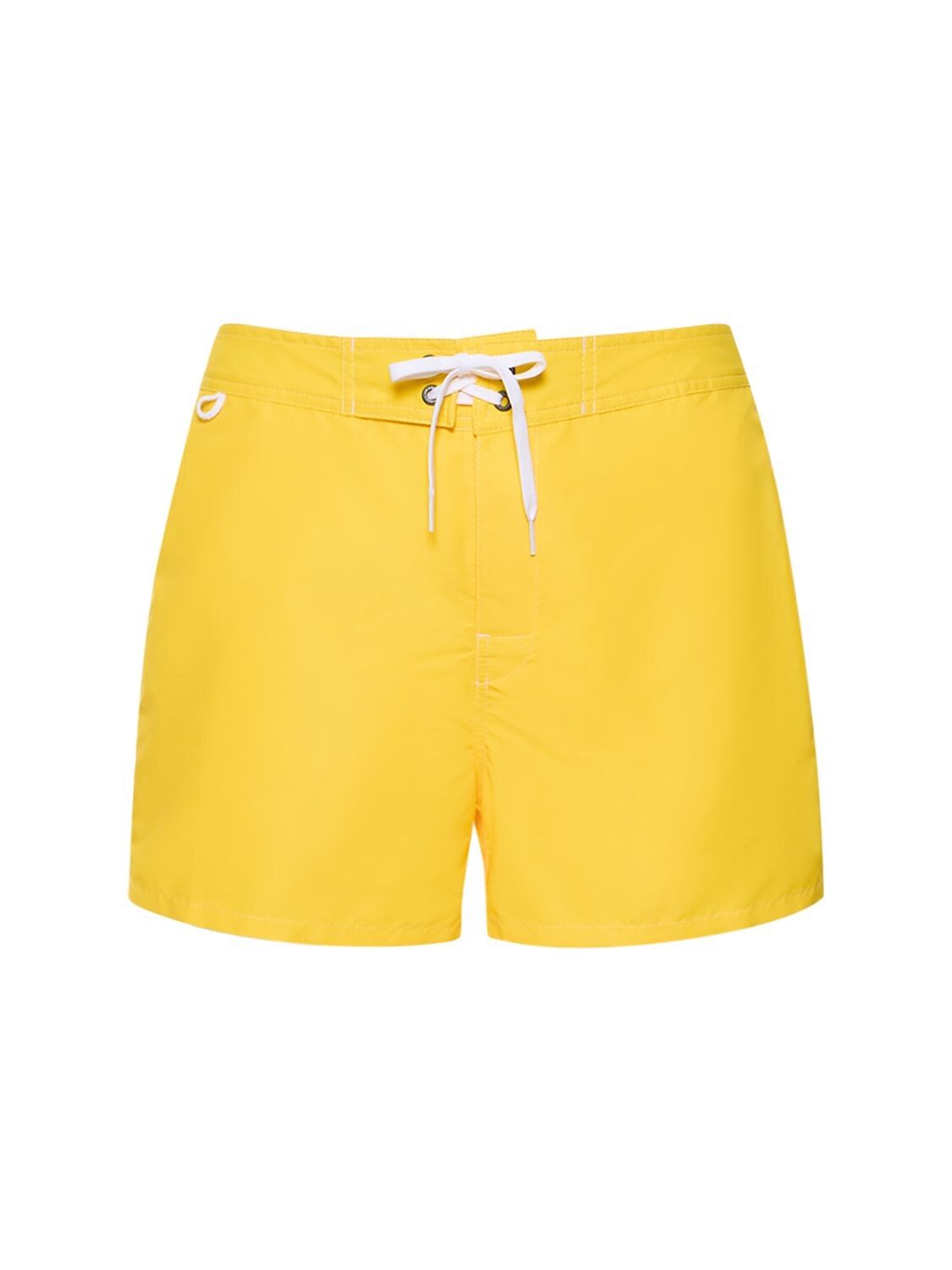 Sundek Fixed Waist Logo Nylon Swim Shorts In Summer Yellow
