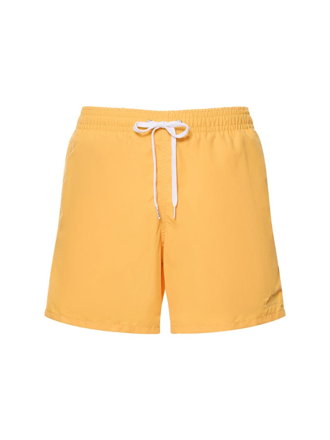 Sundek Stretch Waist Soft Nylon Swim Shorts In Mustard