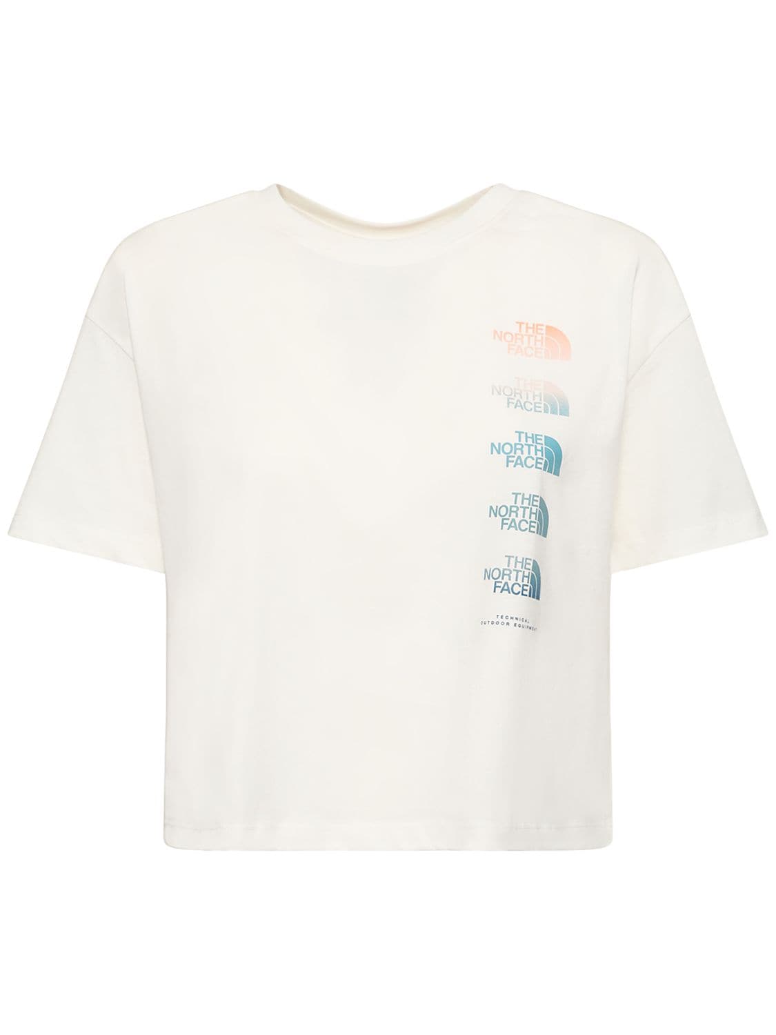 The North Face Graphic Crop Jersey T-shirt In White