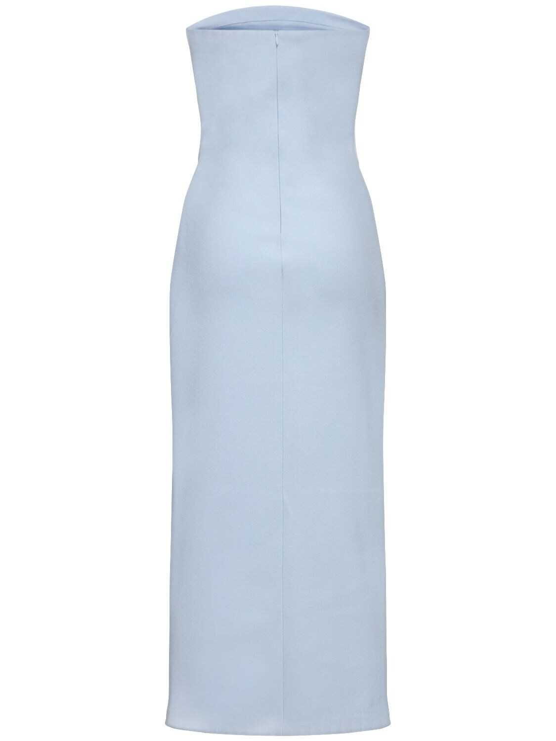 Shop Bec & Bridge Karina Stretch Jersey Midi Dress In Light Blue