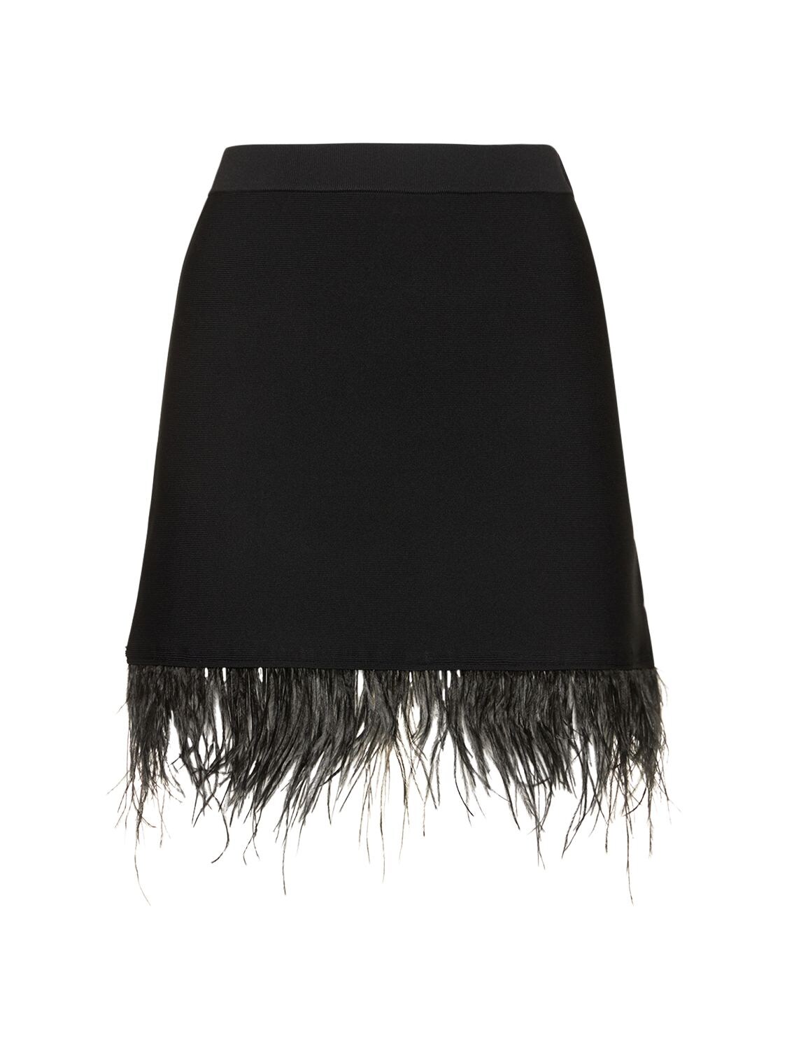 Chaya Nylon Blend Mini Skirt W/feathers – WOMEN > CLOTHING > SKIRTS
