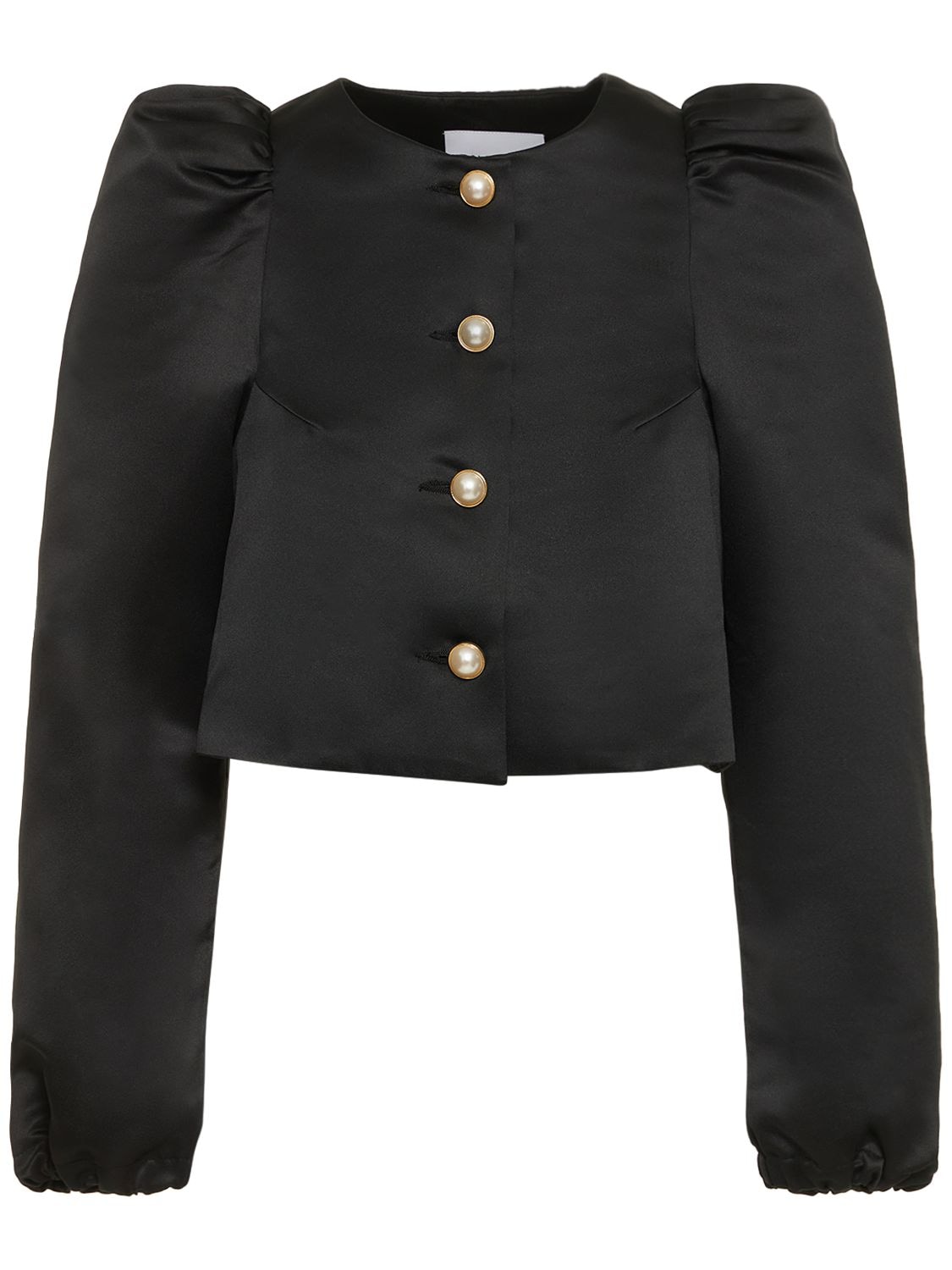Sleeper Mystery Puff Cropped Jacket In Black