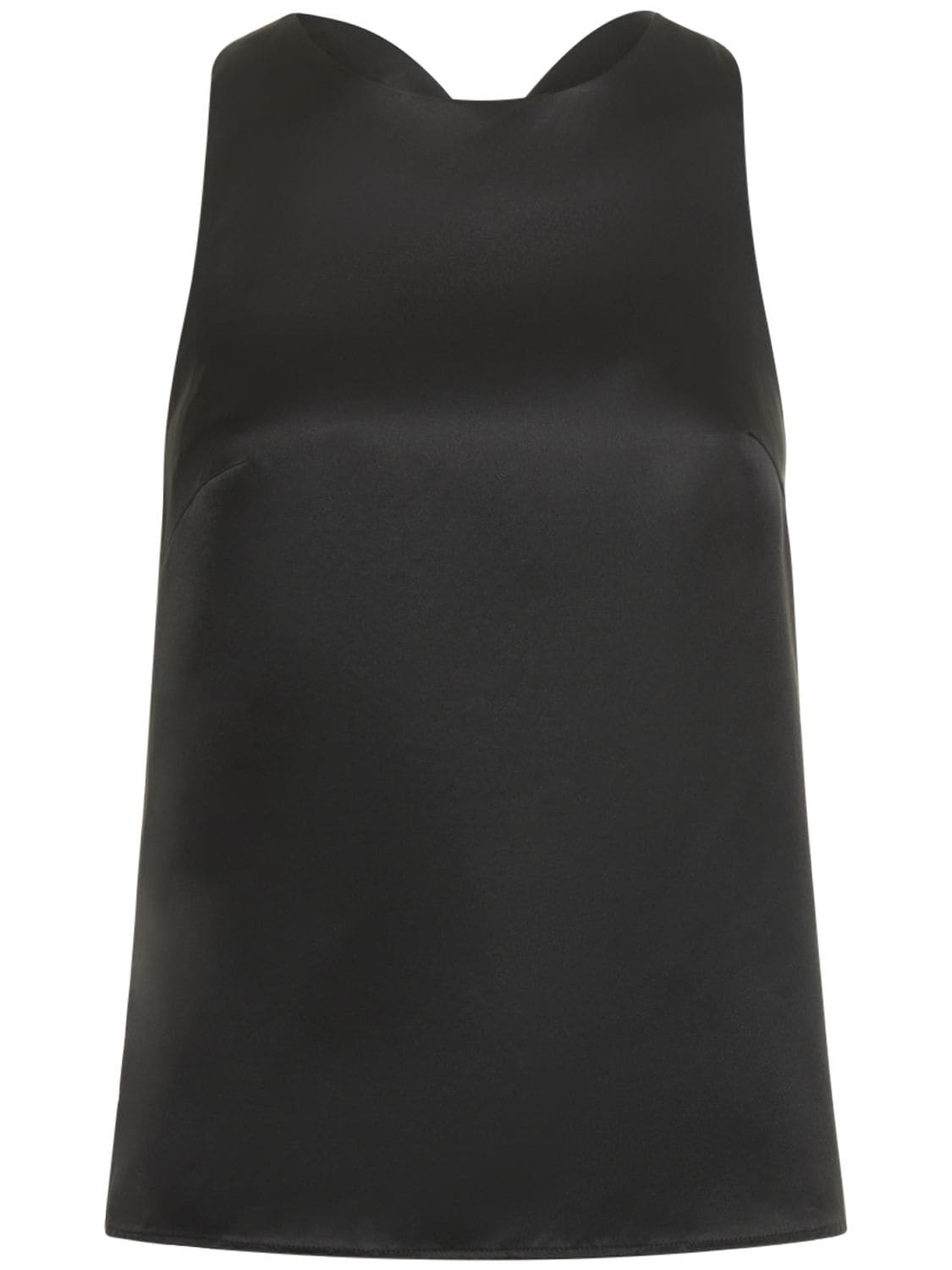Loulou Studio Estor Silk Satin Tank Top In Black