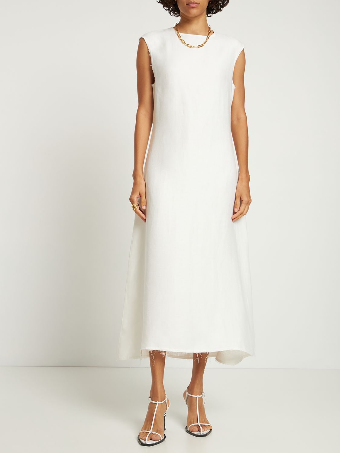 Loulou Studio Women's Sleeveless Linen-blend Midi-dress In Ivory | ModeSens