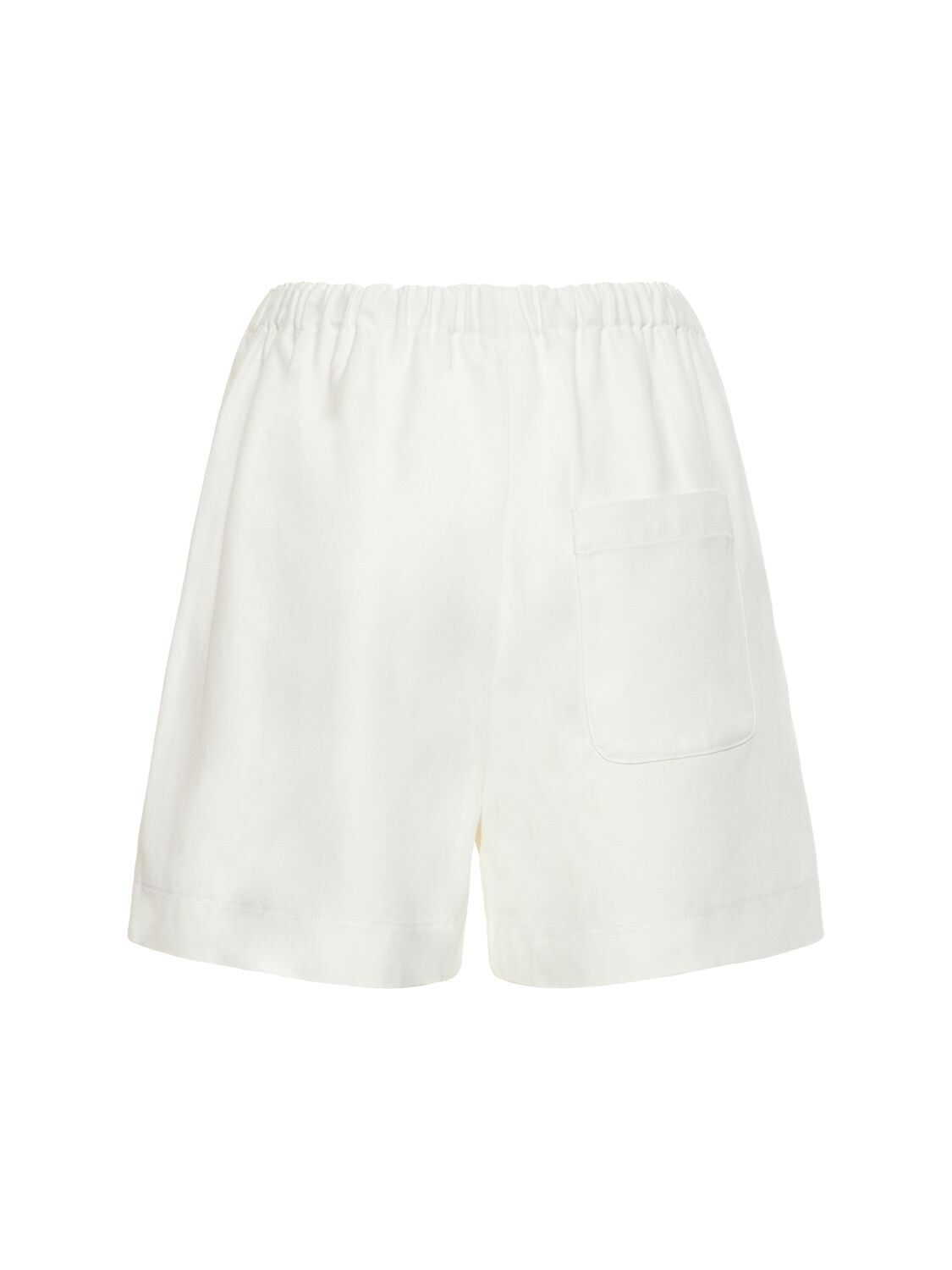 Shop Loulou Studio Seto Viscose & Linen Shorts In Ivory