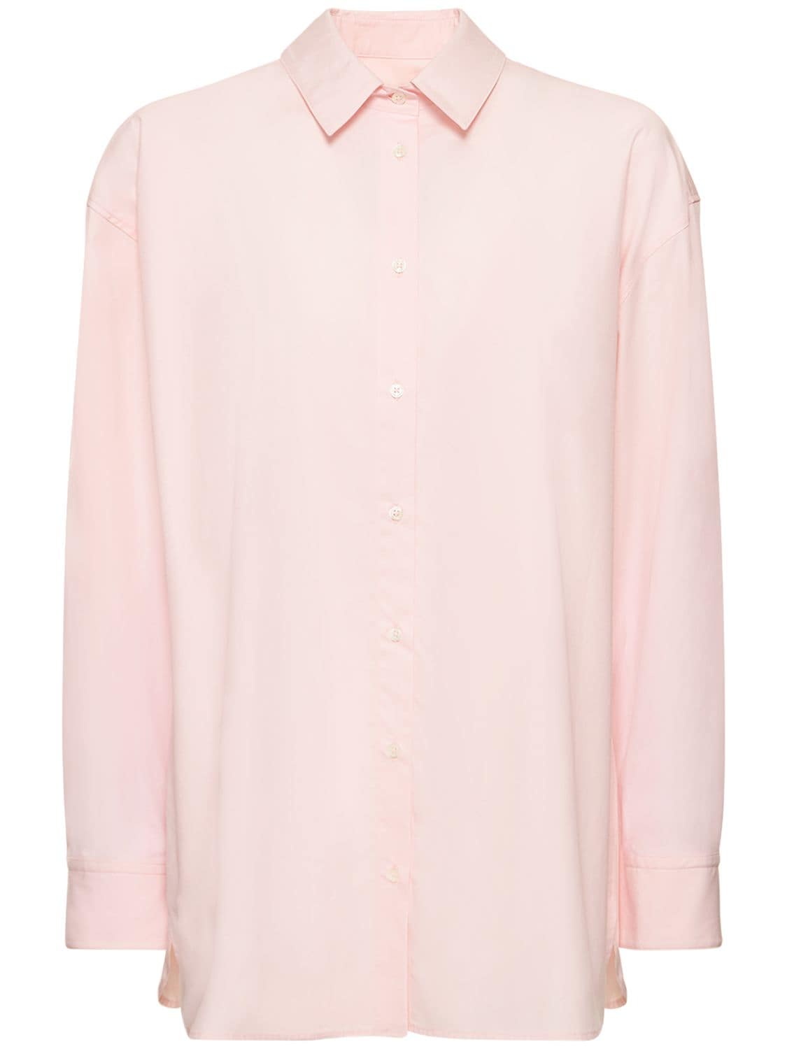 Loulou Studio Espanto Cotton Poplin Shirt In Pink