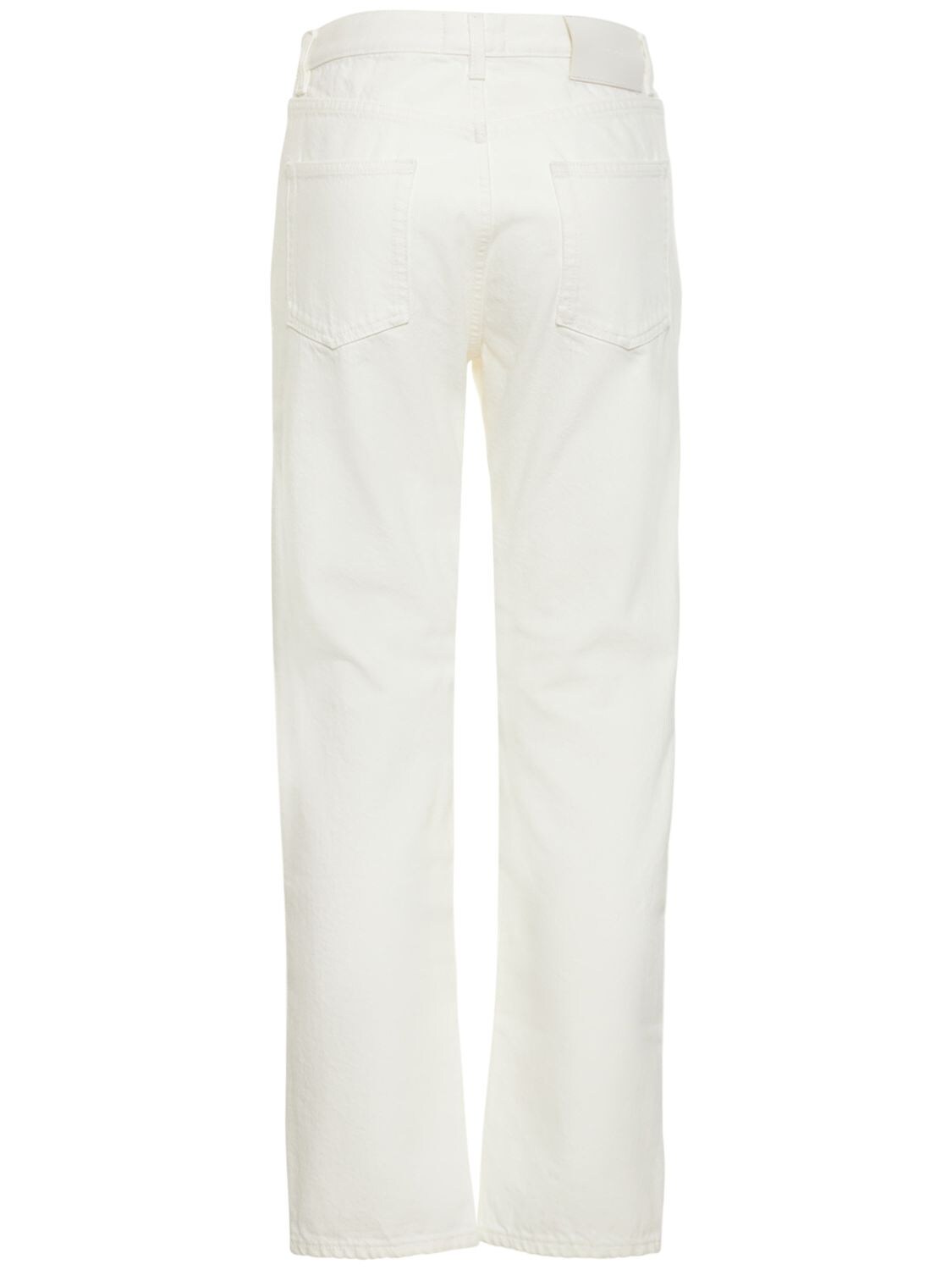Shop Loulou Studio Wular Straight Organic Cotton Jeans In Ivory