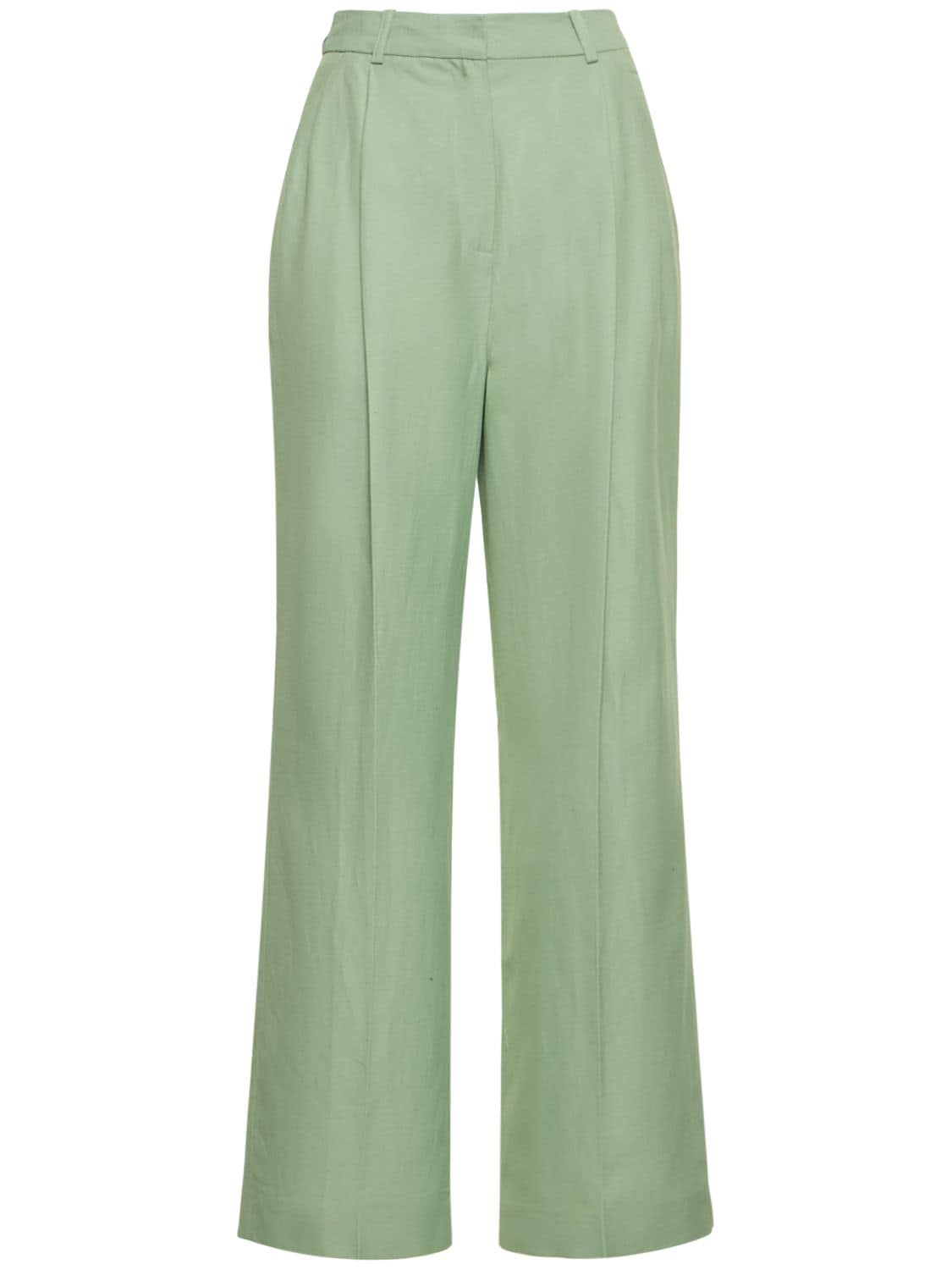 Loulou Studio Cadar Linen & Viscose Straight Pants In Green