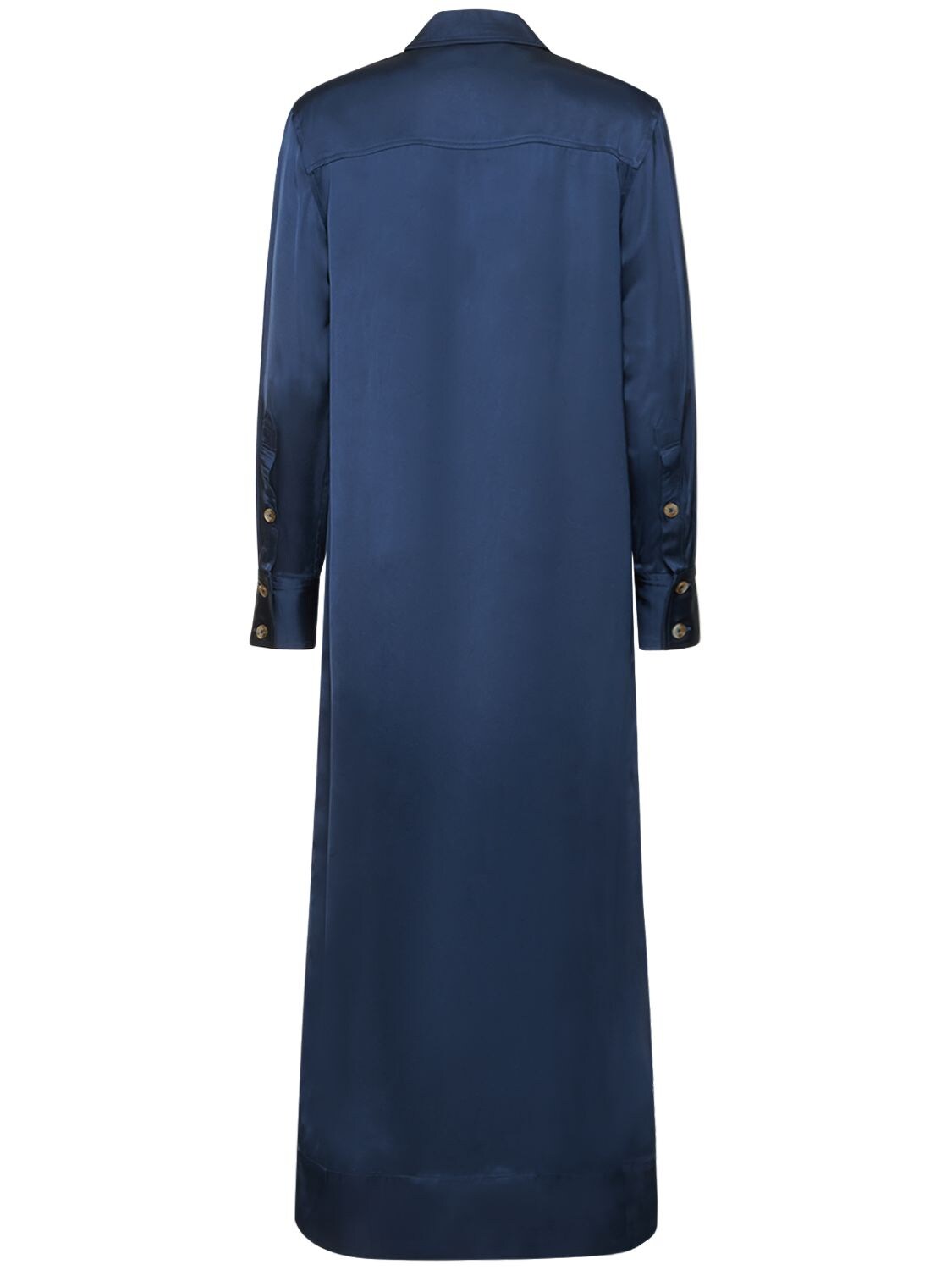 LOULOU STUDIO ARA VISCOSE SATIN MIDI DRESS 