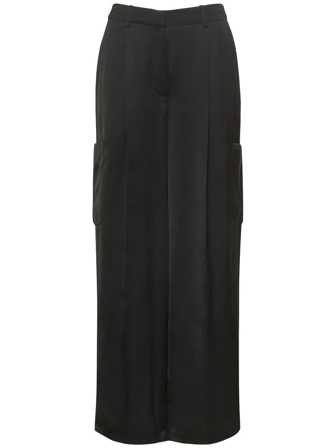 Loulou Studio Carmel Viscose Wide Pants In Black