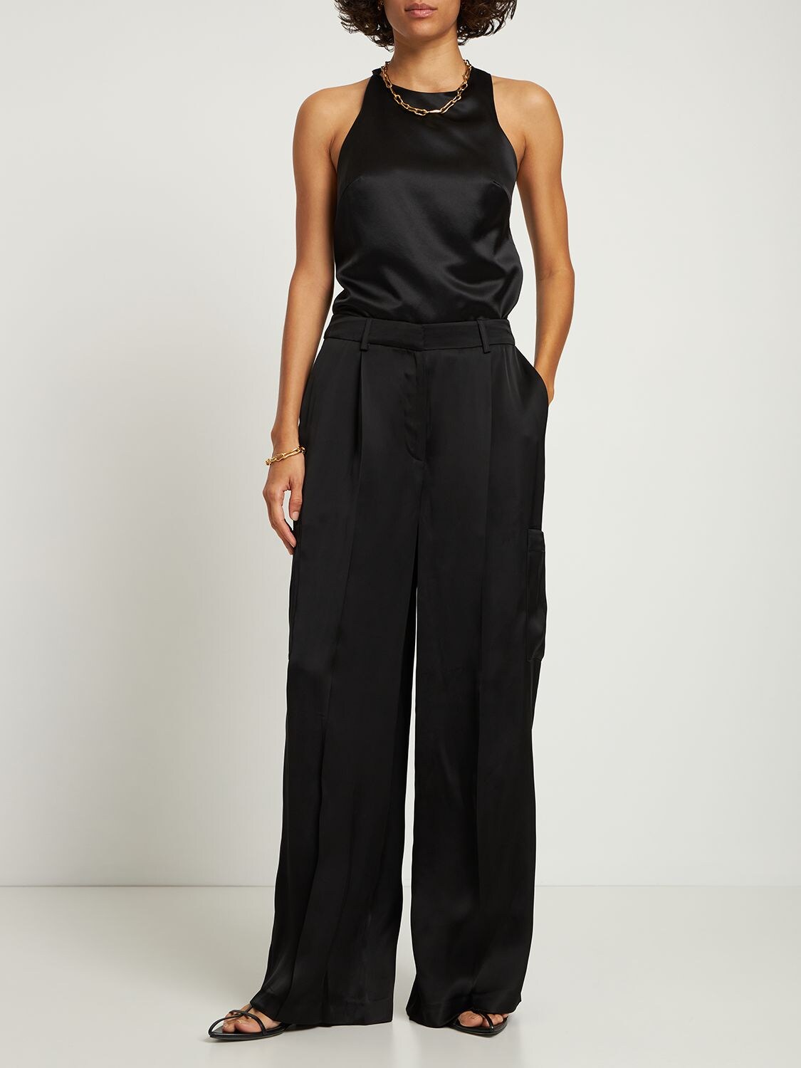 LOULOU STUDIO CARMEL VISCOSE WIDE PANTS 