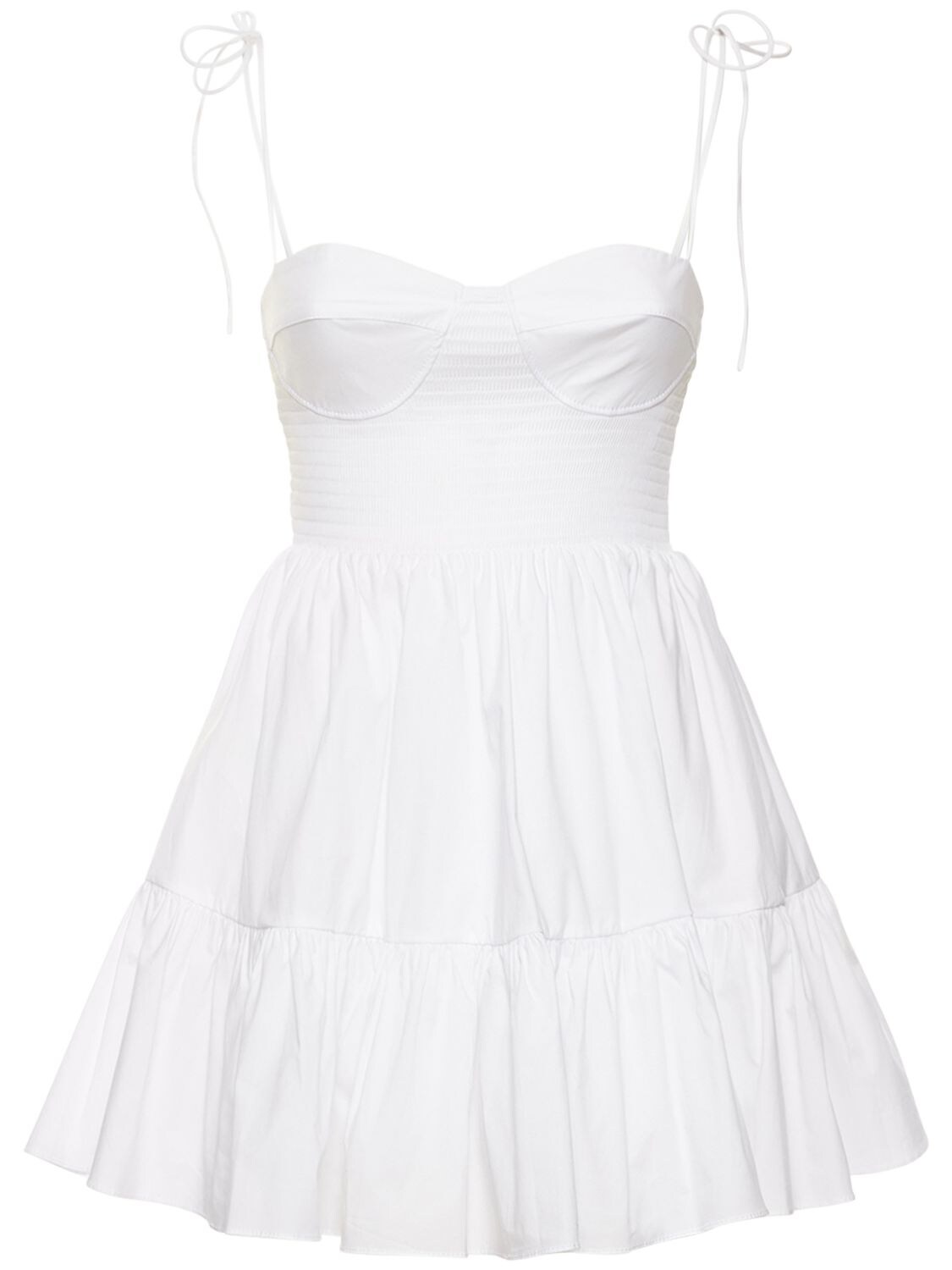 STAUD LANDRY STRETCH COTTON MINI DRESS