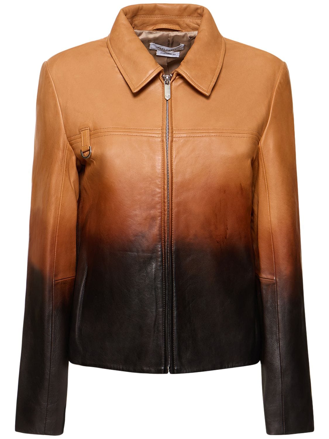 Saks Potts Brown Jimmy Leather Jacket In Multicolor | ModeSens