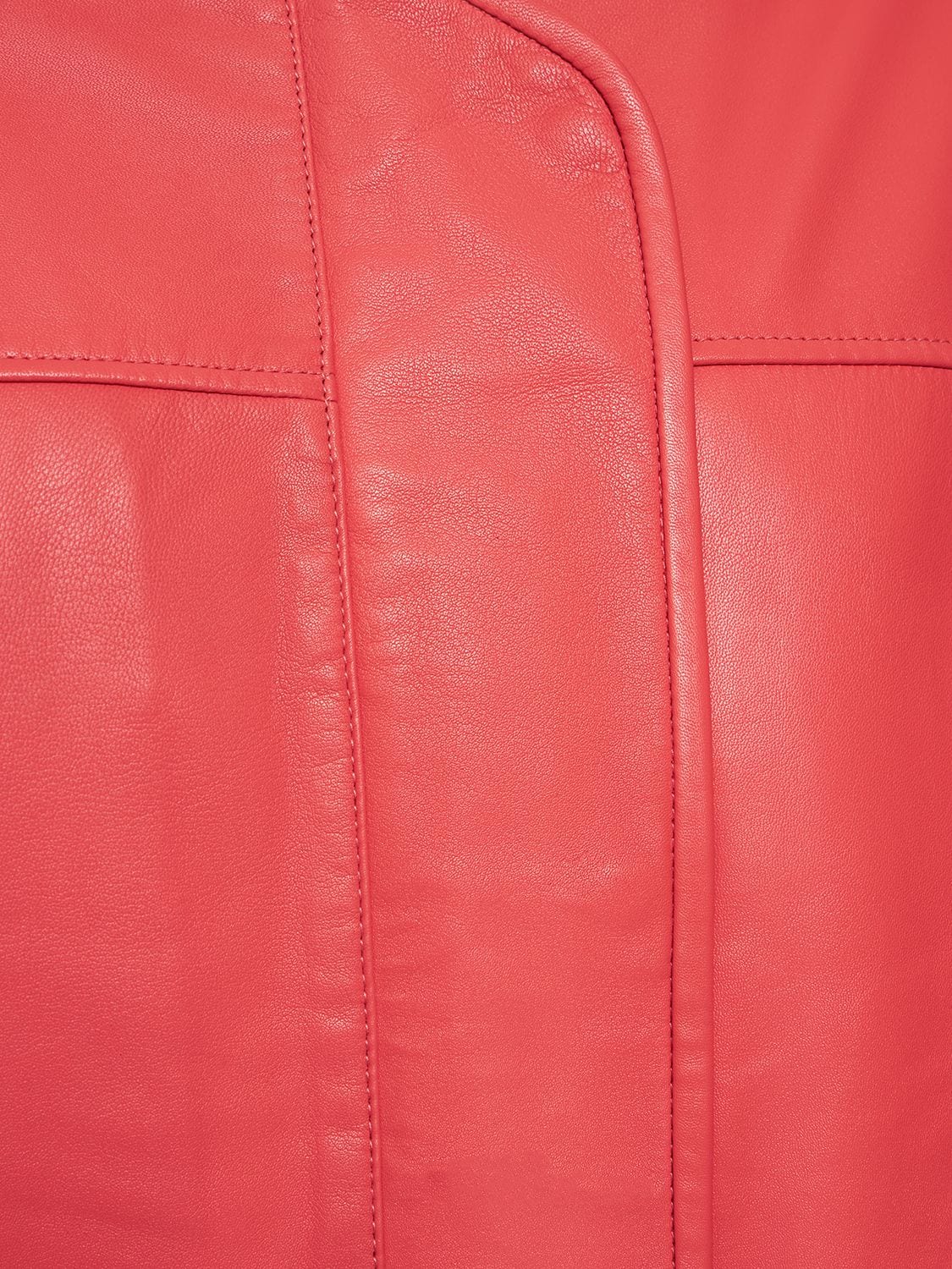 Remain Birger Christensen Oversize Leather Bomber Jacket In Pink