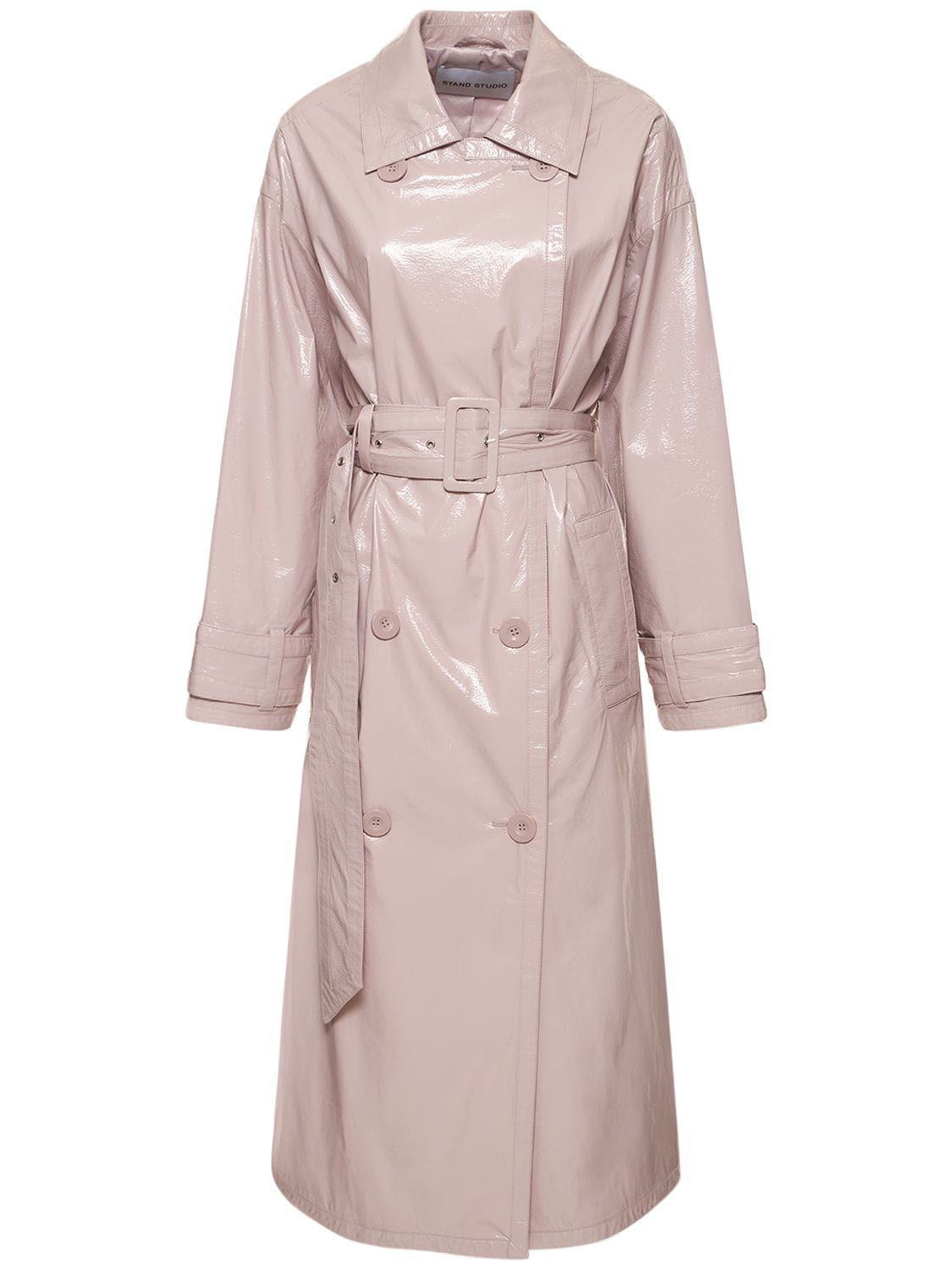 STAND STUDIO KATHARINA FAUX LEATHER TRENCH COAT