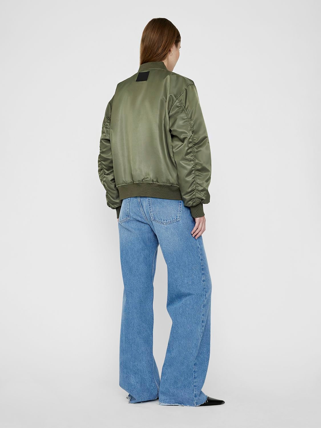 Shop Anine Bing Leon Nylon Bomber Jacket In Army Green