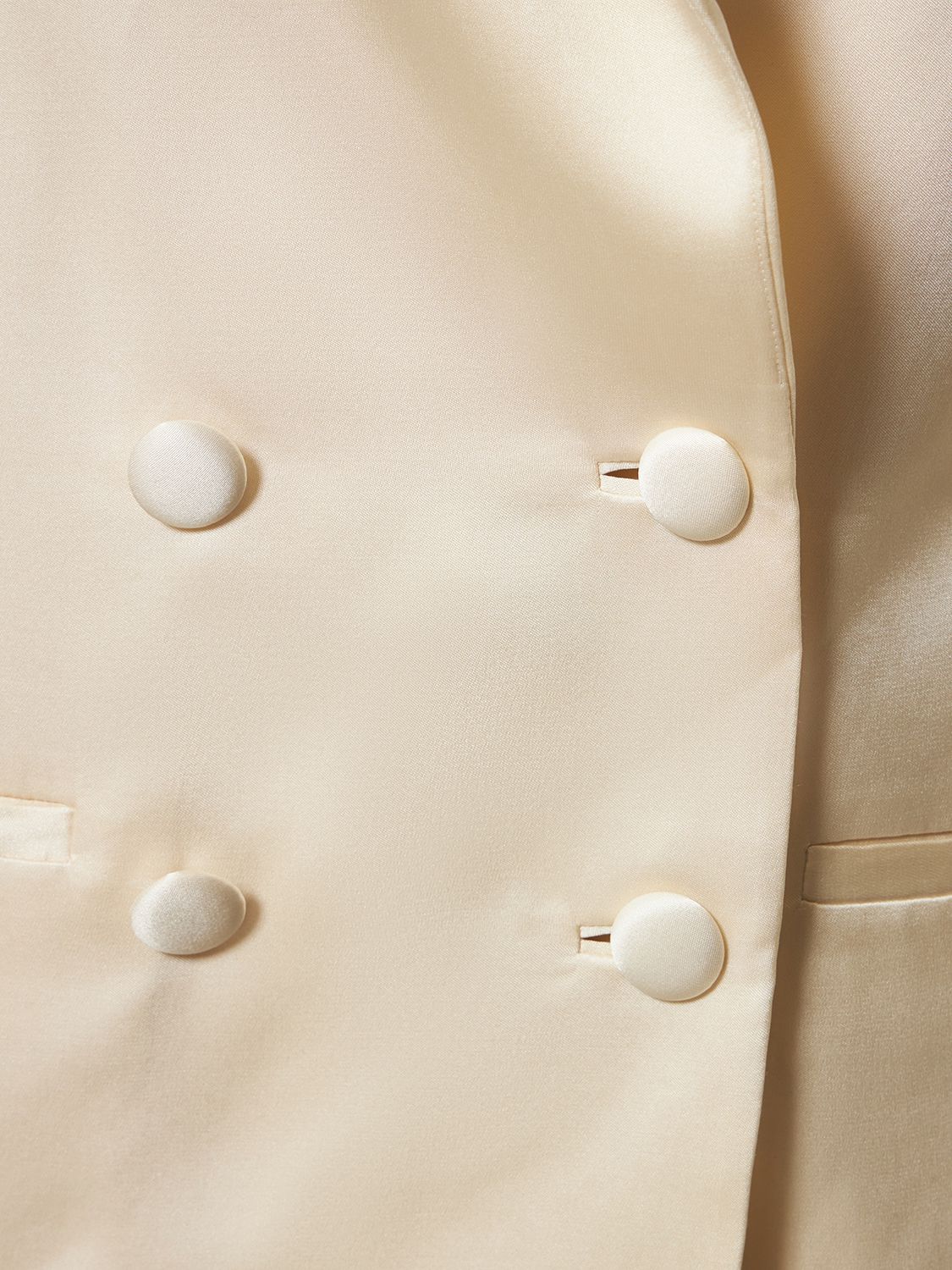 Anine Bing Donne Double-breasted Silk-satin Blazer In White