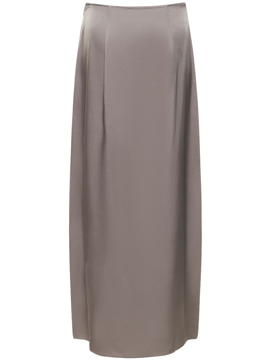 ANINE BING ALANNA SILK SATIN MIDI SKIRT 