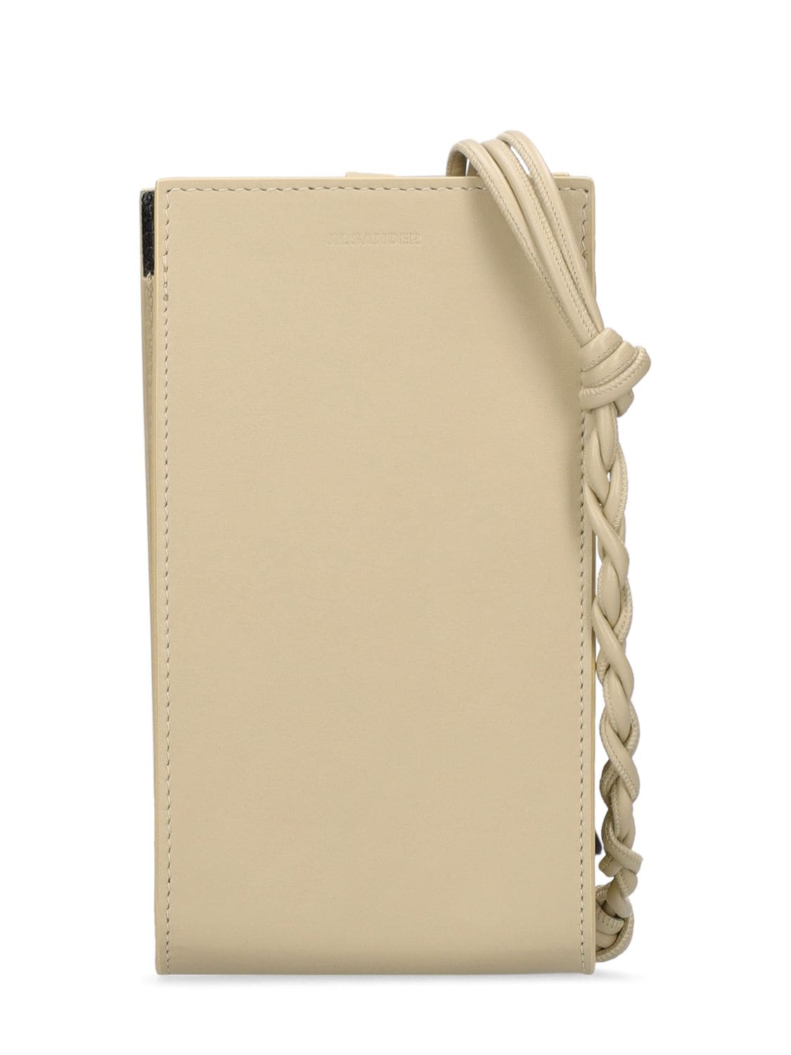 Jil Sander Tangle Leather Phone Case In Almond