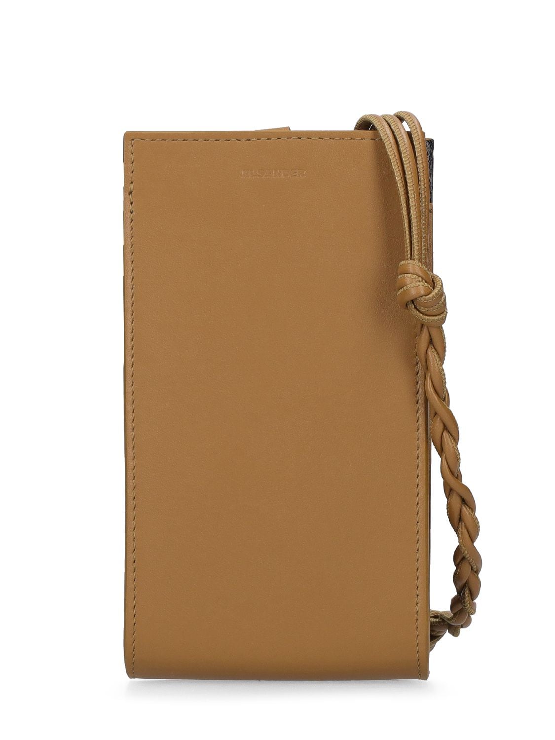 Jil Sander Tangle Leather Phone Case In Brown