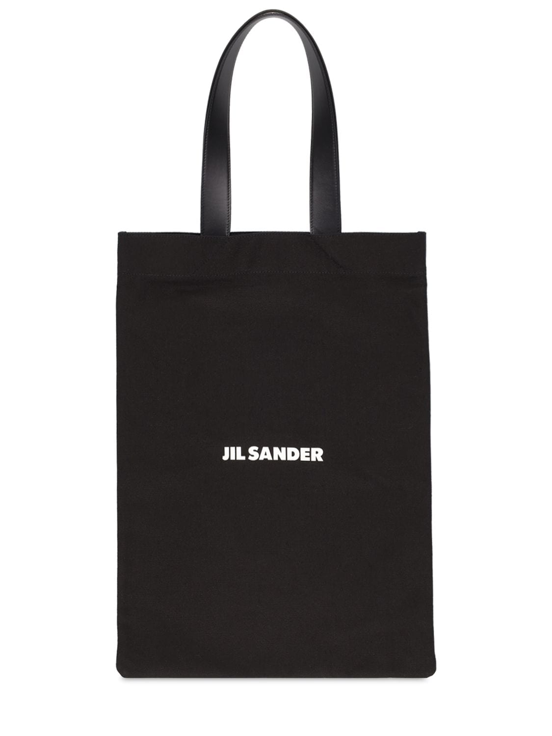 Jil Sander Logo Linen Tote Bag In Black | ModeSens