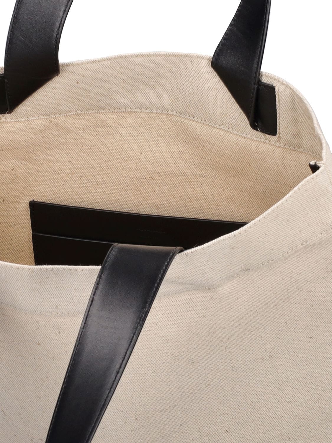 Shop Jil Sander Linen & Canvas Logo Tote Bag In Natural