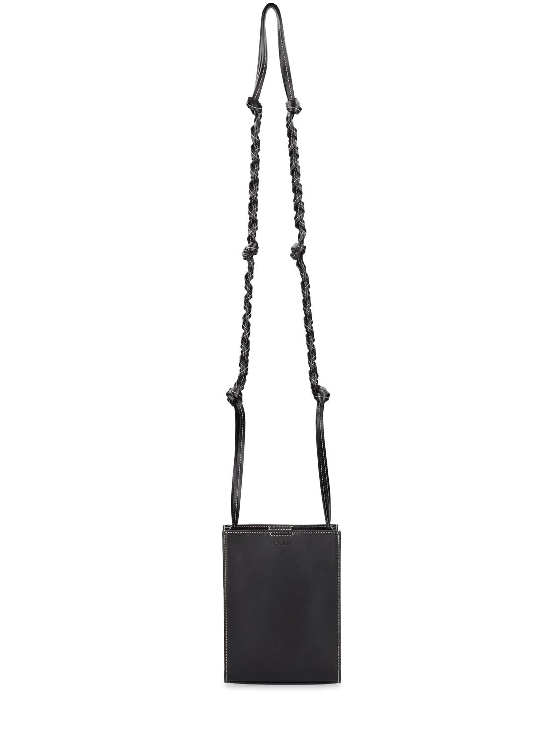 Jil Sander Small Tangle Leather Bag In Black