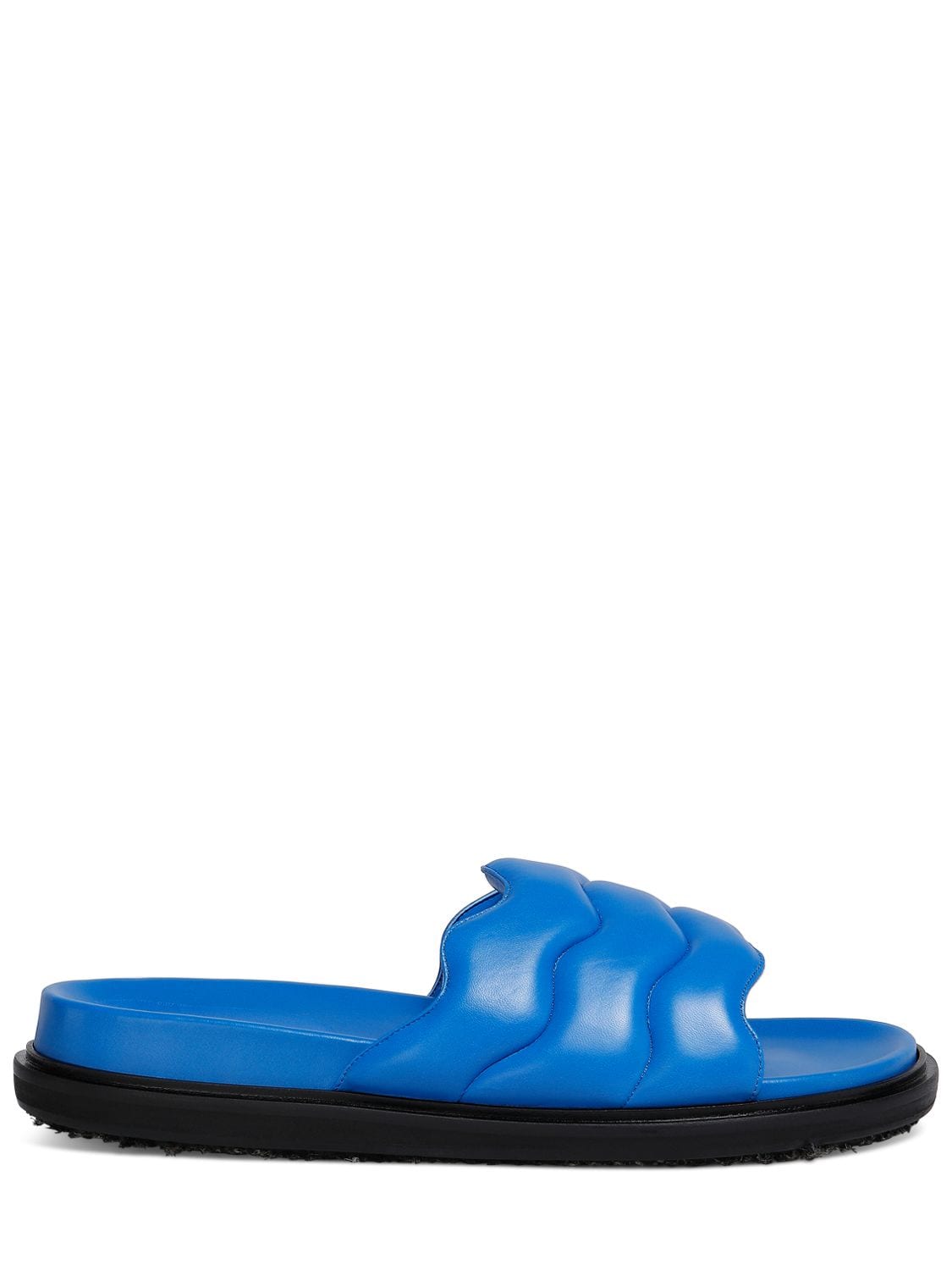 Shop Marni Leather Sandals In Astral Blue