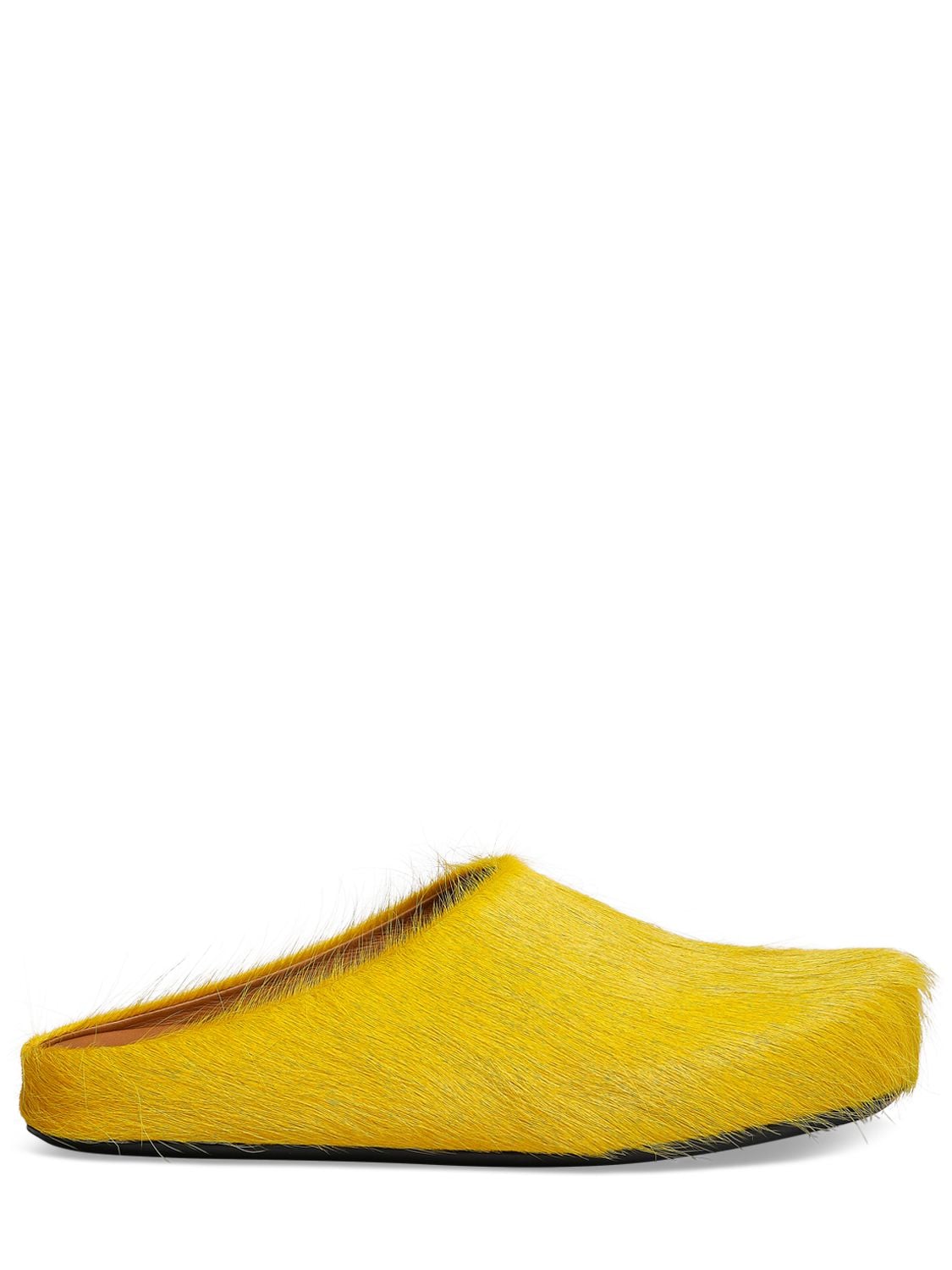 Marni Fussbett Leather Mules In Curry