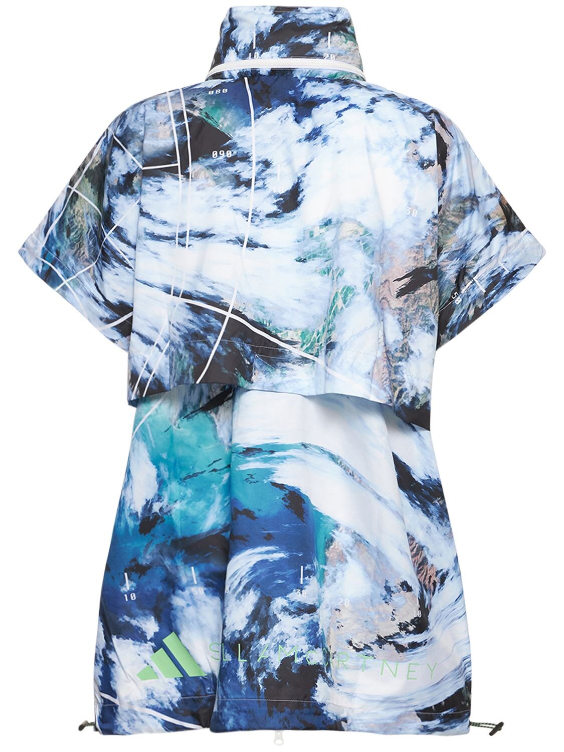 Adidas By Stella Mccartney Truenature Hover Float Print Packable Jacket In Whitemultcodovgry