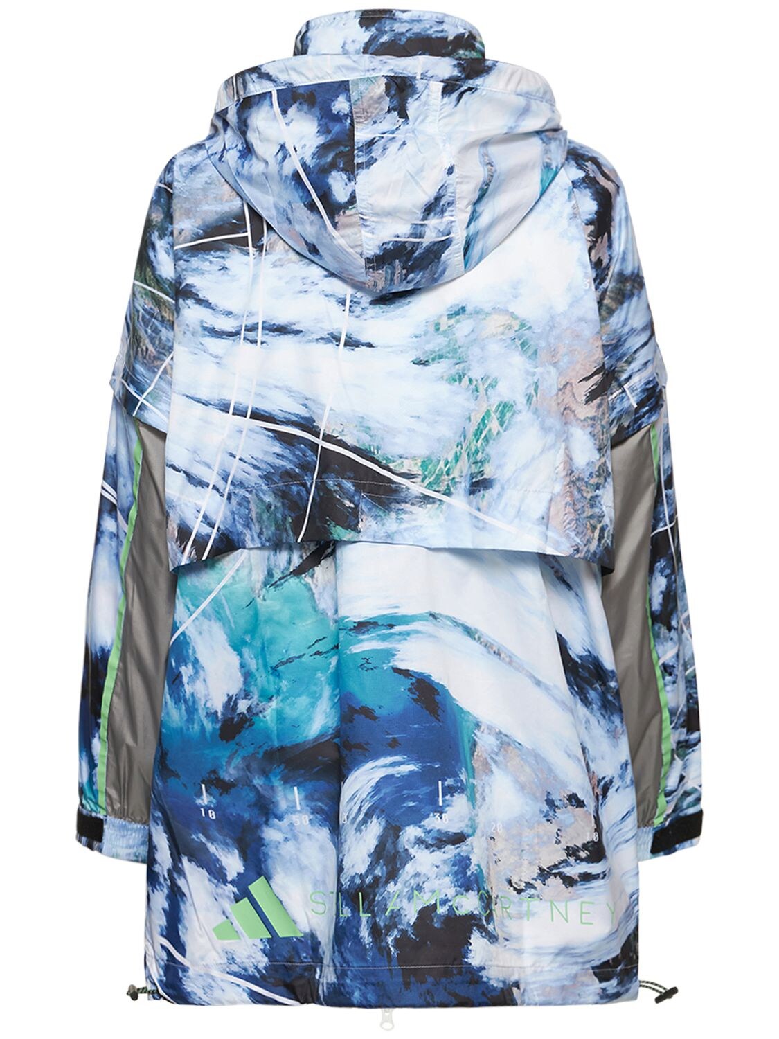 Adidas By Stella Mccartney Truenature Hover Float Print Packable Jacket In Whitemultcodovgry